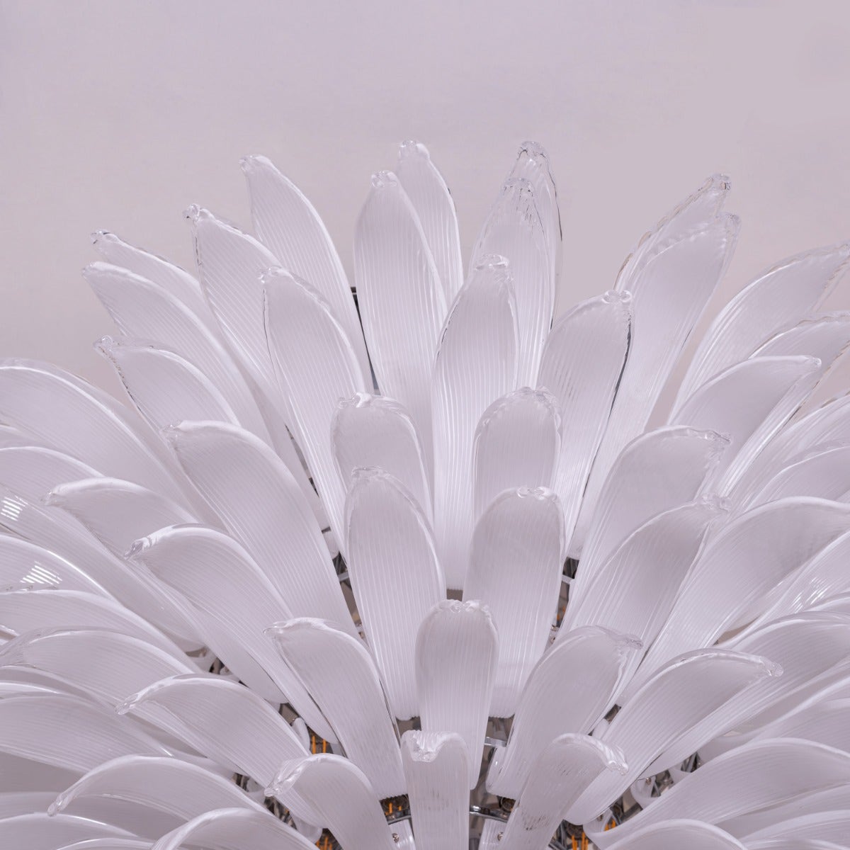 One More Try (Large, Gold, White) Tinted Glass Chandelier