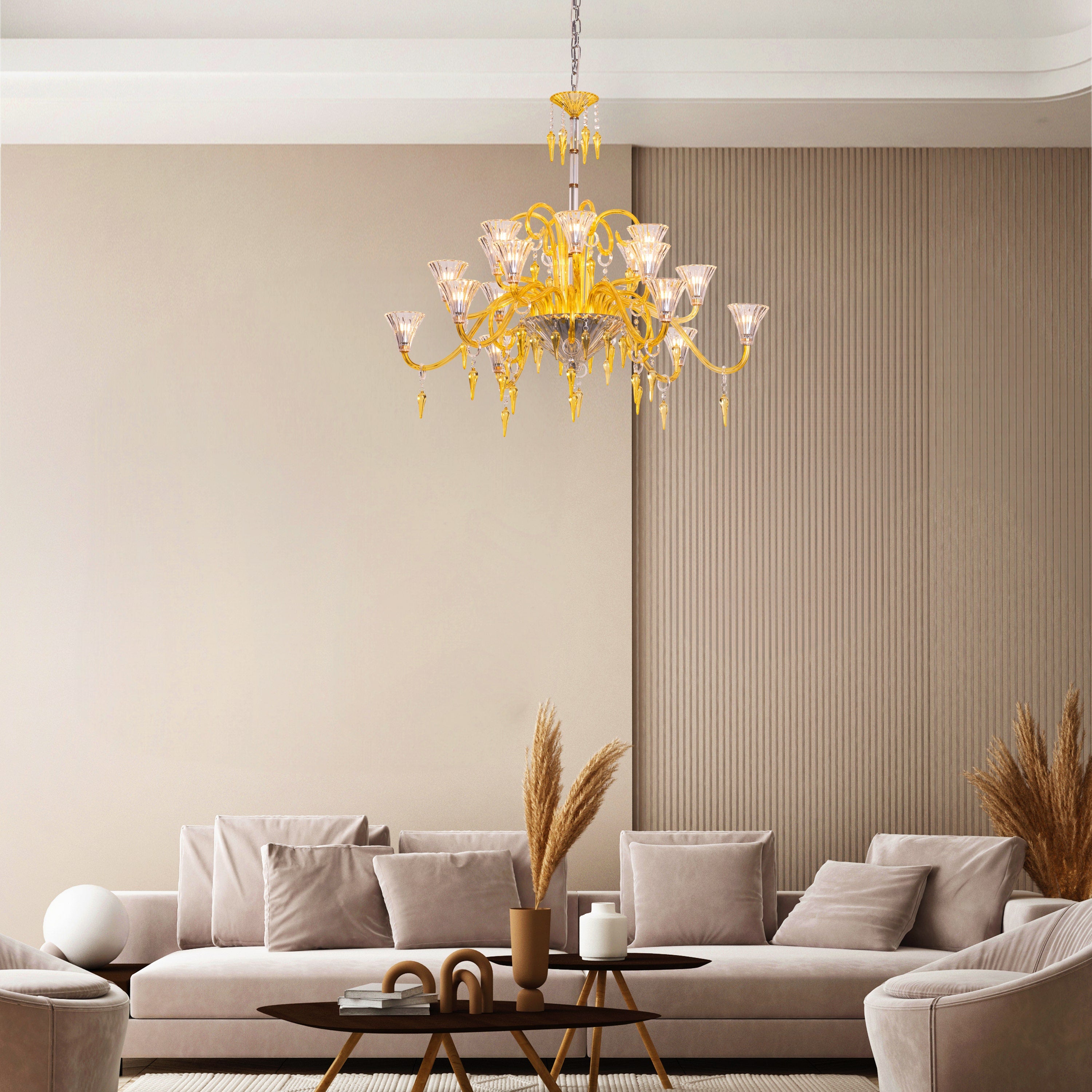 Wealthy Not Rich (Large, Gold) Crystal Chandelier