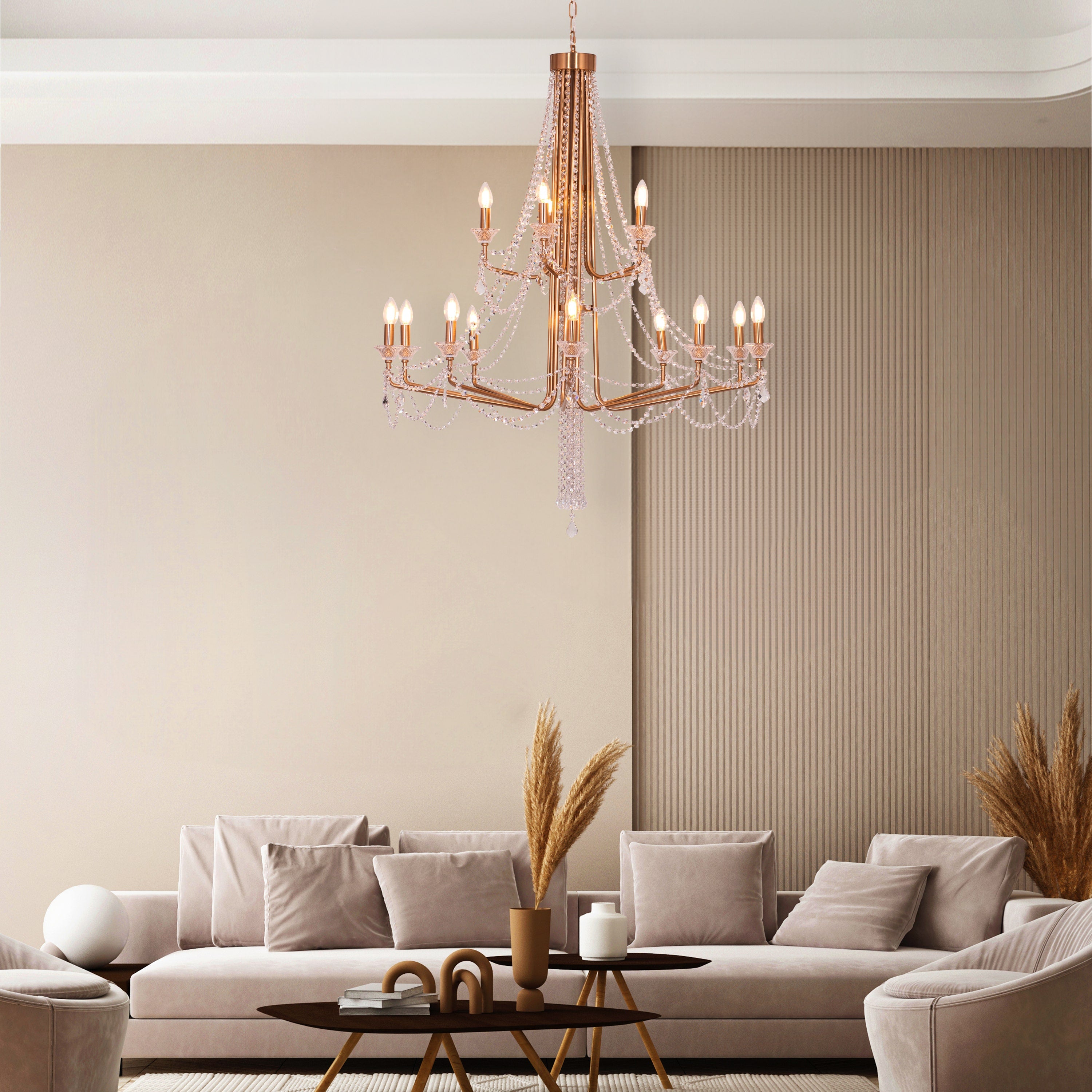 Add The Frosting (Large, Gold) Crystal Chandelier