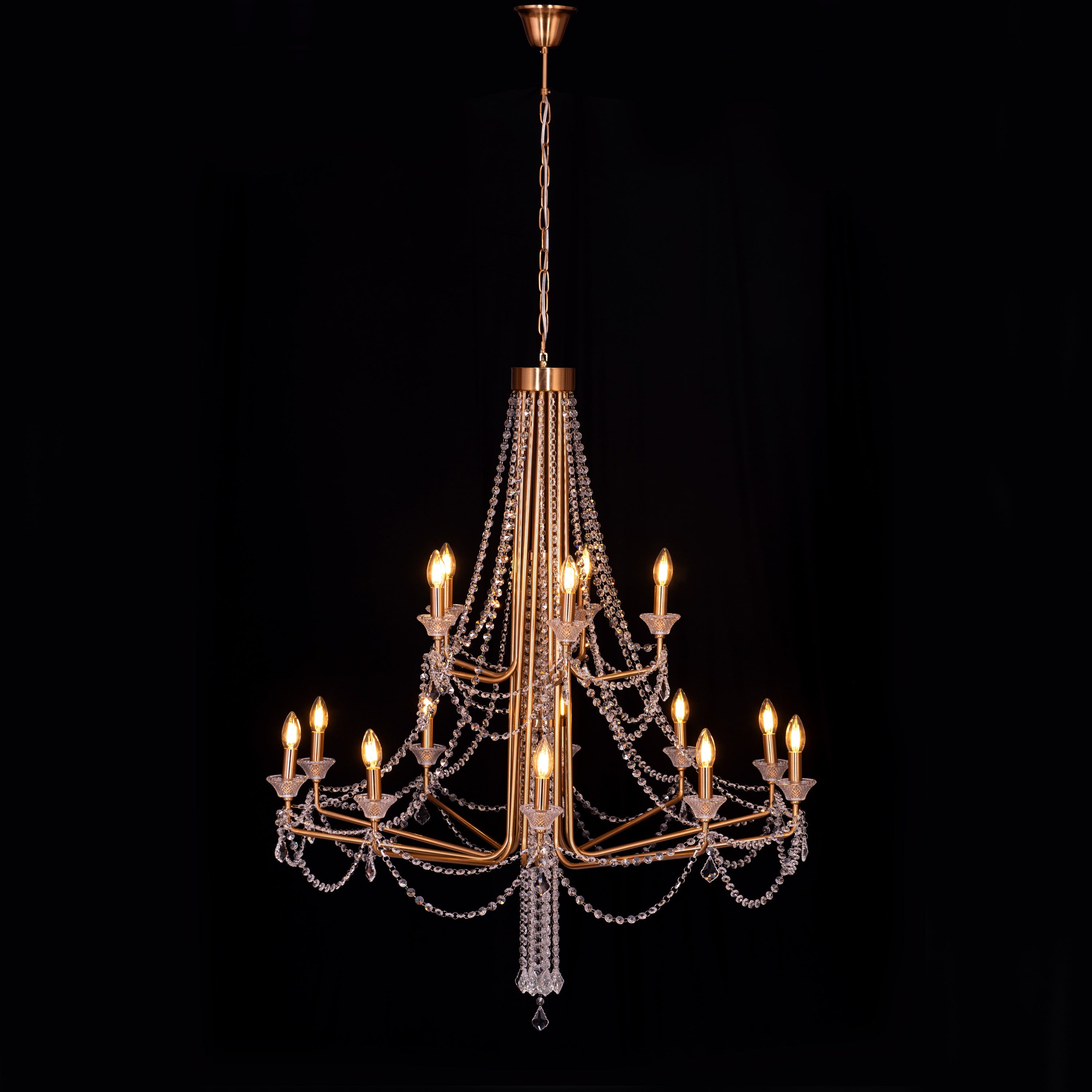 Add The Frosting (Large, Gold) Crystal Chandelier
