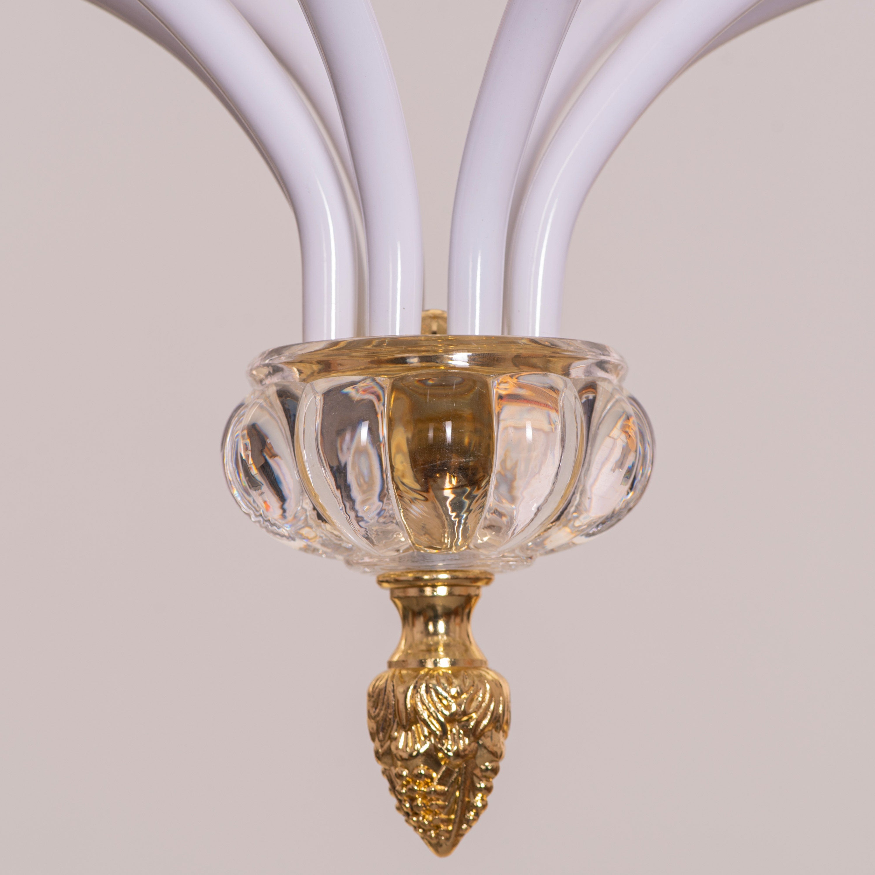 I Shall Return (Gold) Textured Glass Chandelier