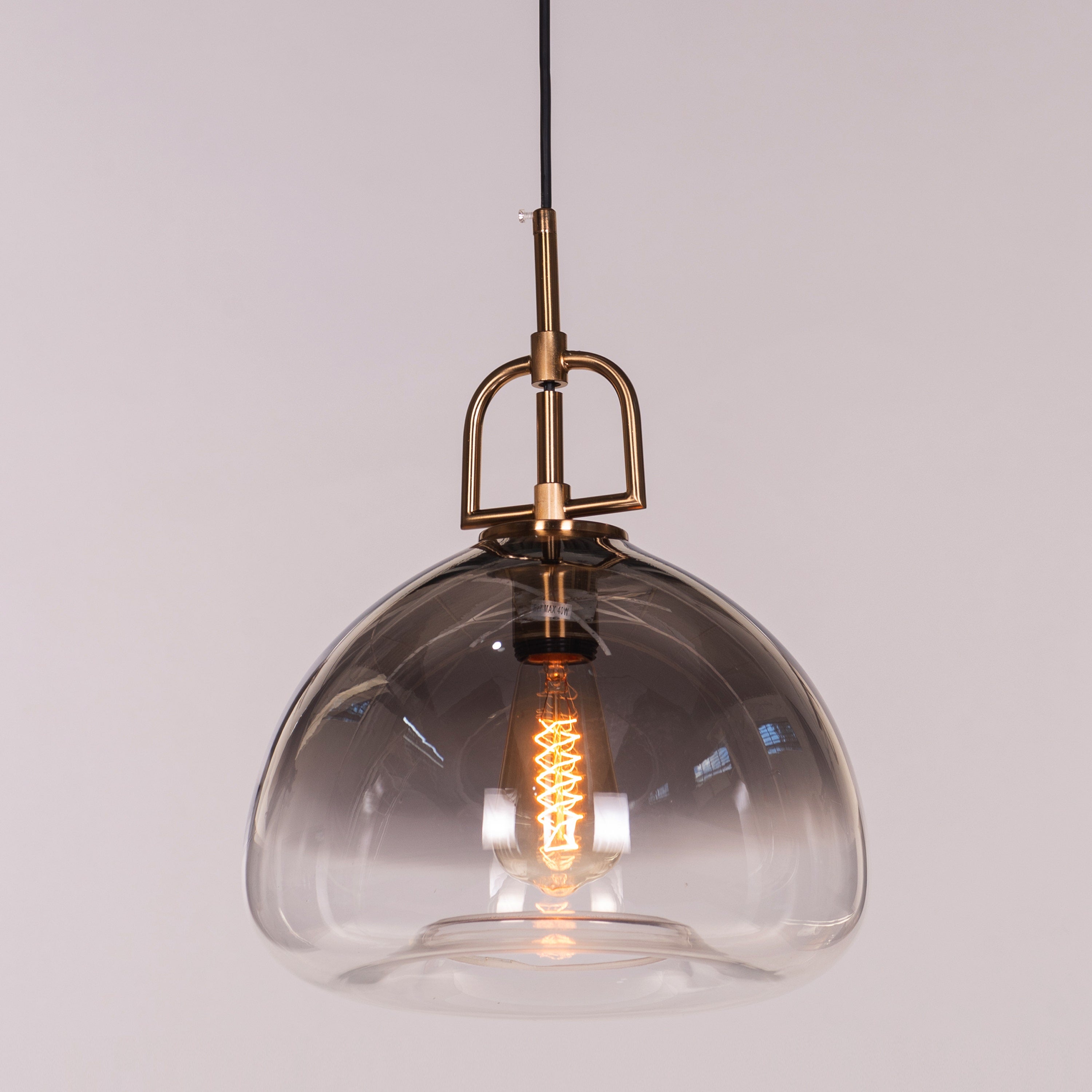 Nightlife (Gold, Smokey Grey) Clear Glass Pendant Light