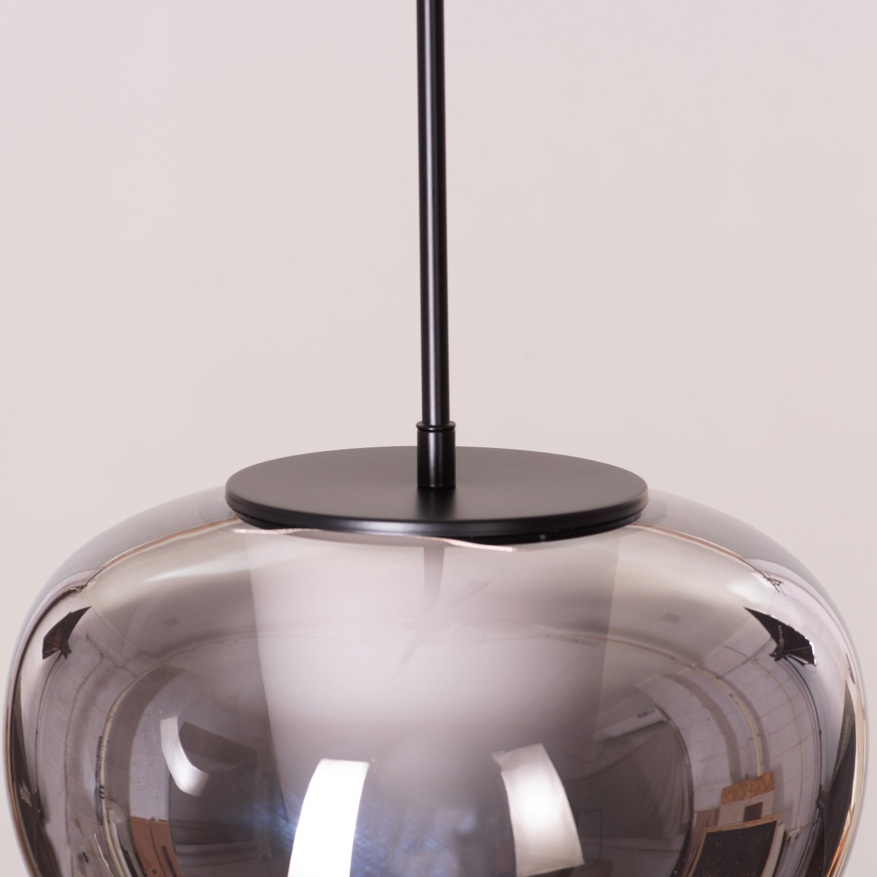 Smoke Screen (Black, Smokey Grey, 3 Color LED) Clear Glass Pendant Light