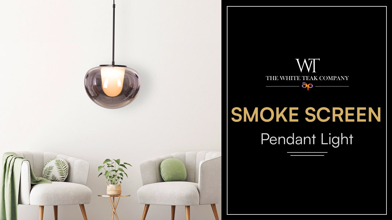 Smoke Screen (Black, Smokey Grey, 3 Color LED) Clear Glass Pendant Light