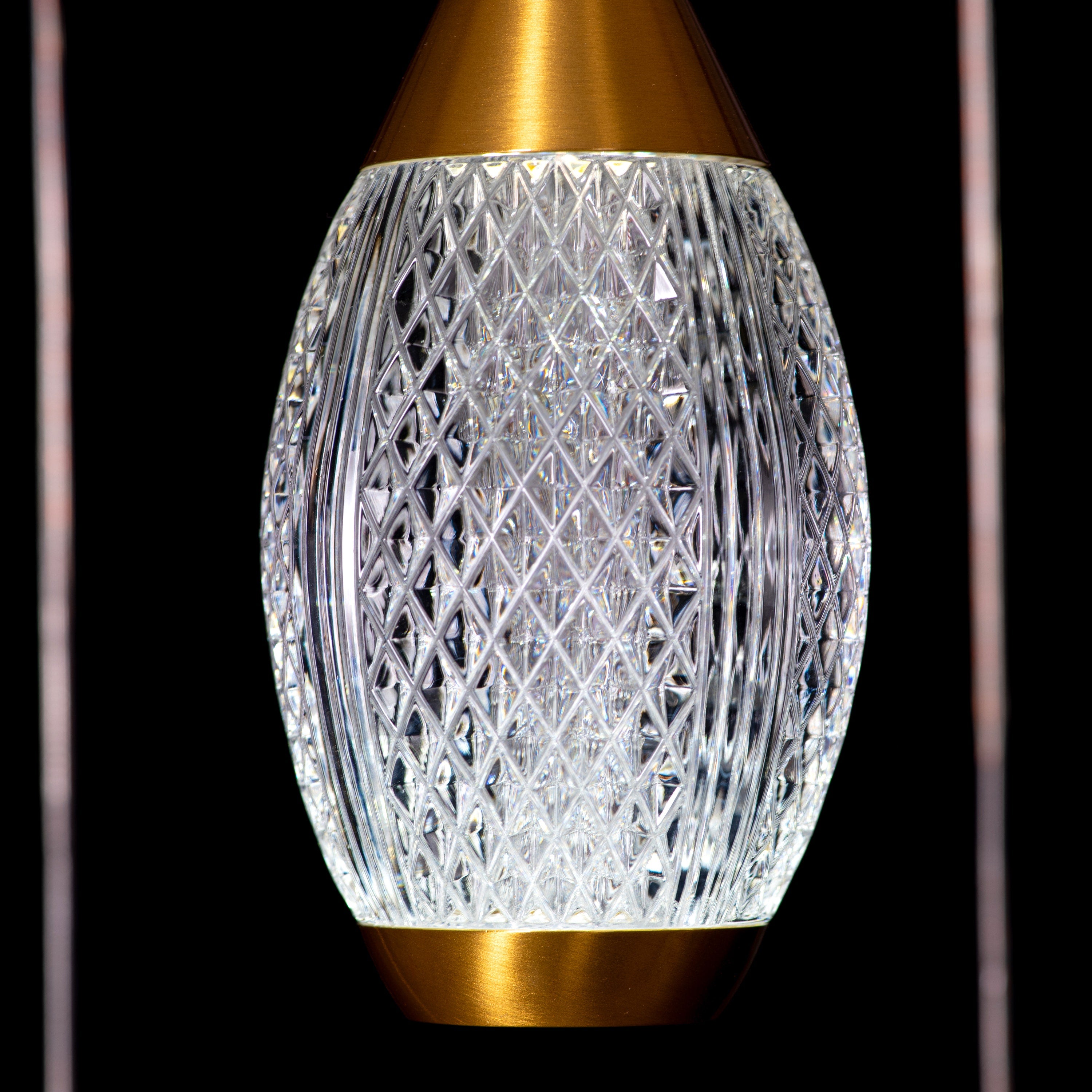 Perfect Landing (Medium, Gold, White, Dimmable LED with Remote Control) Textured Glass Pendant Light
