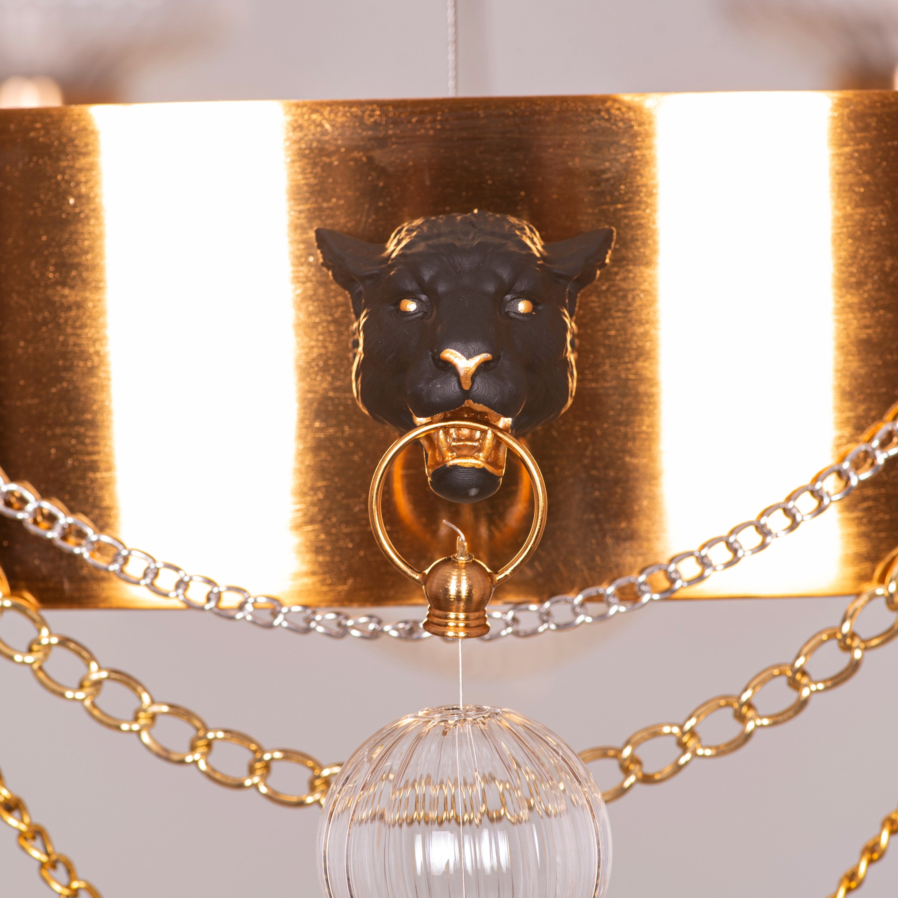 Heart Is Beating (Large, Gold) Clear Glass Chandelier