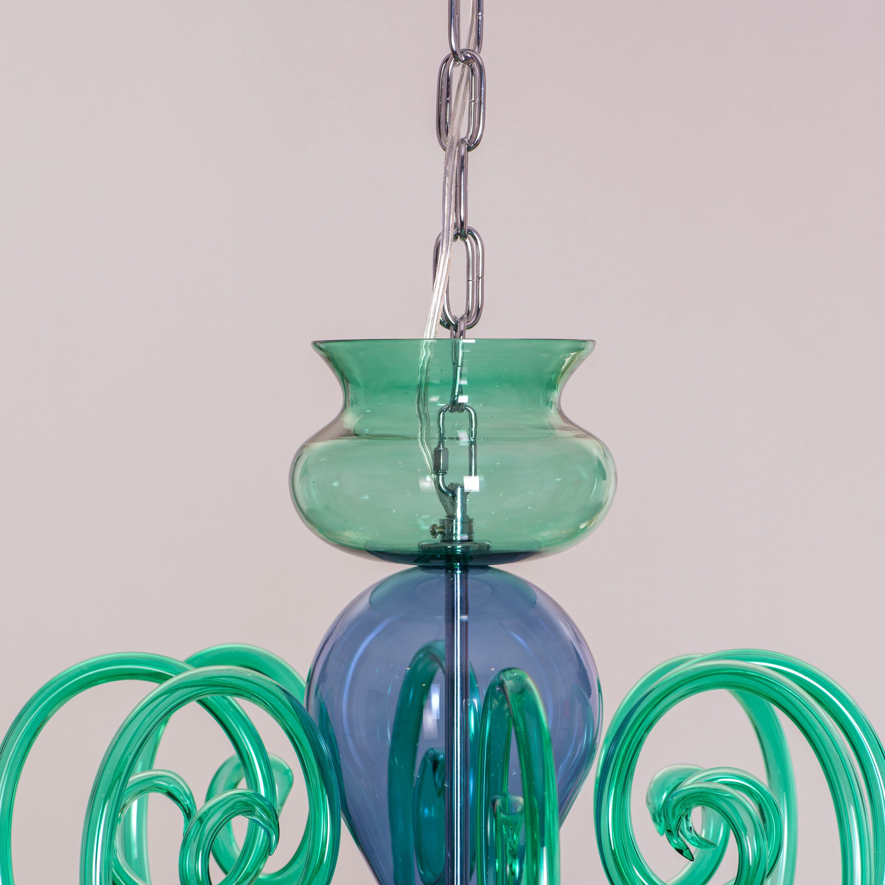 Kind To The Mind (Large, Green, Blue) Clear Glass Chandelier