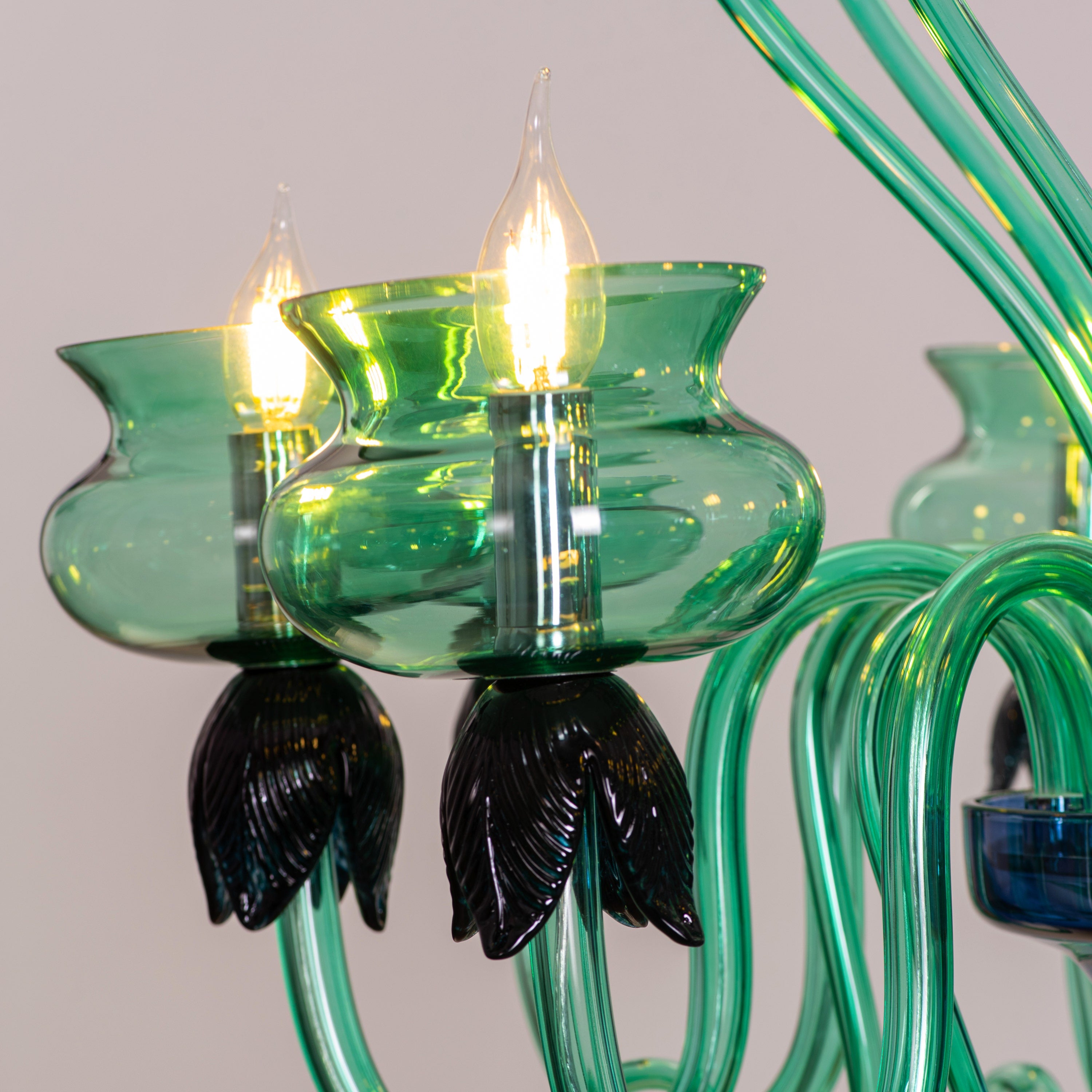 Kind To The Mind (Large, Green, Blue) Clear Glass Chandelier