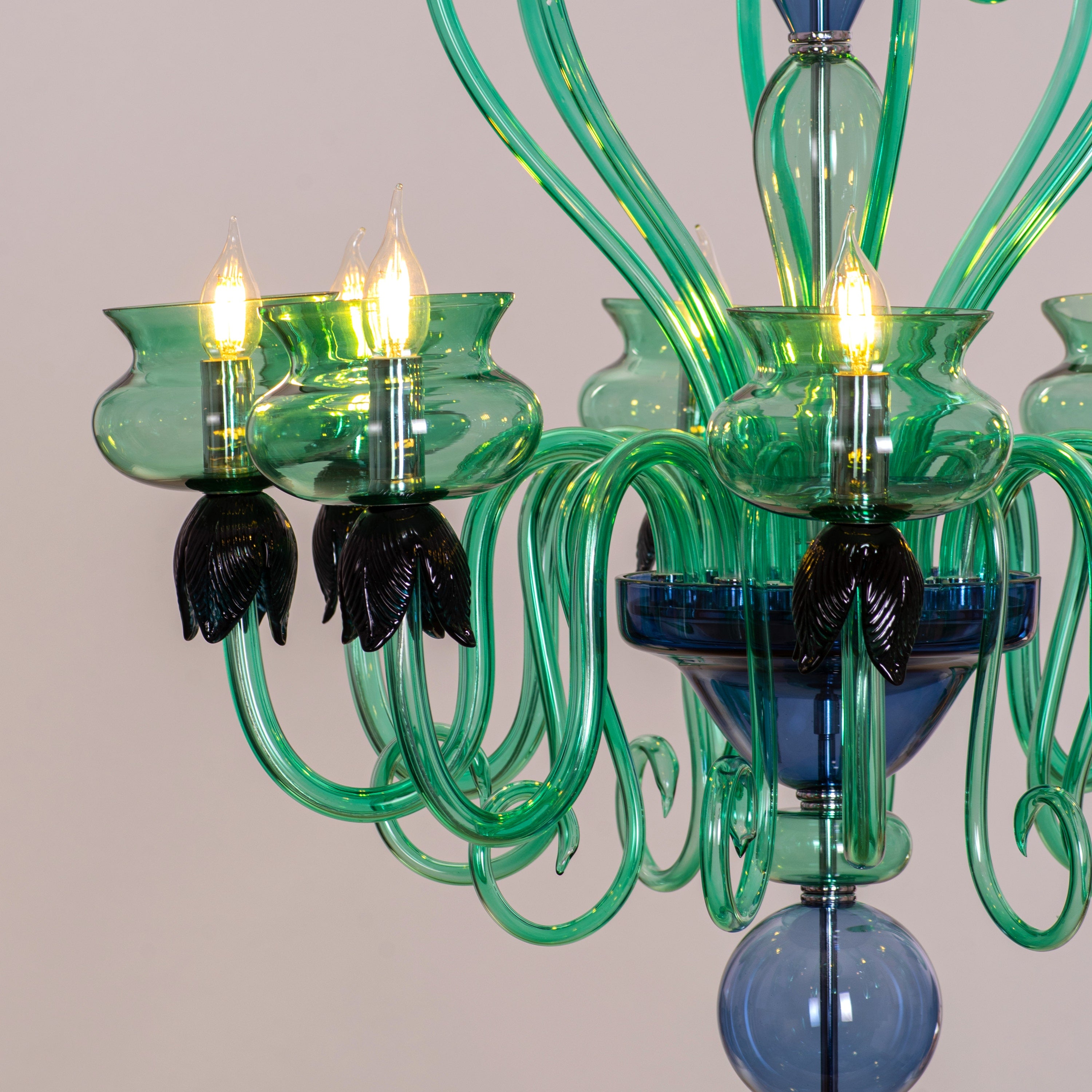 Kind To The Mind (Large, Green, Blue) Clear Glass Chandelier
