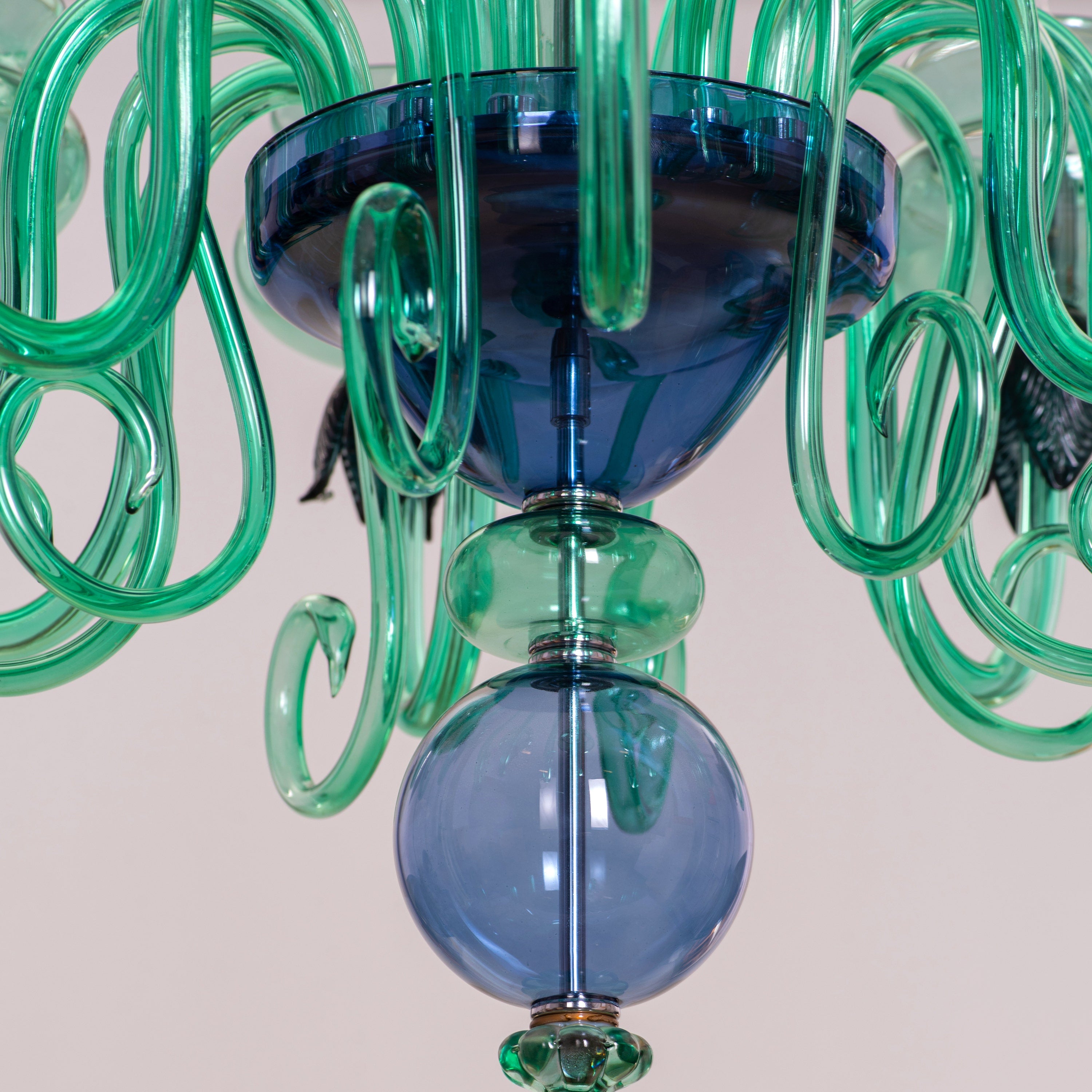 Kind To The Mind (Large, Green, Blue) Clear Glass Chandelier
