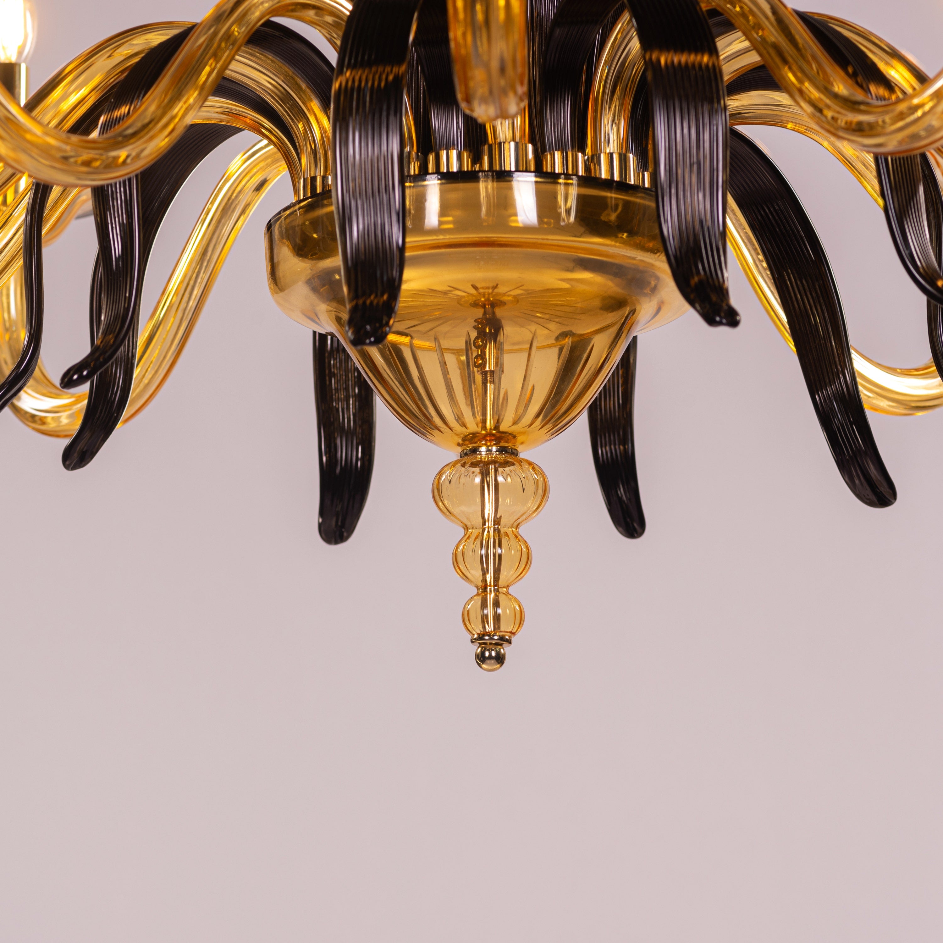 Melodrama (Large, Amber, Black) Textured Glass Chandelier