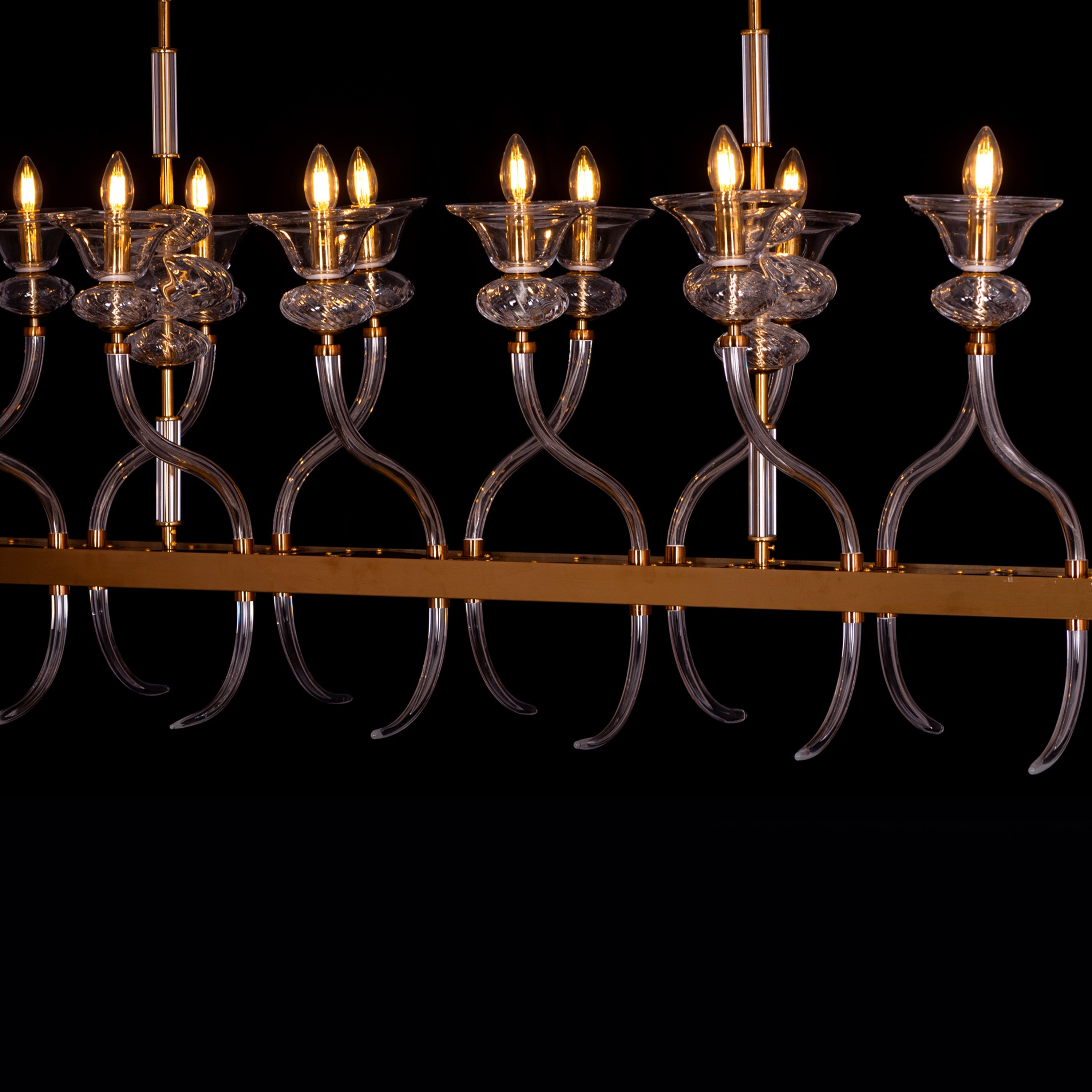 Window Shopping (Large, Gold) Clear Glass Chandelier