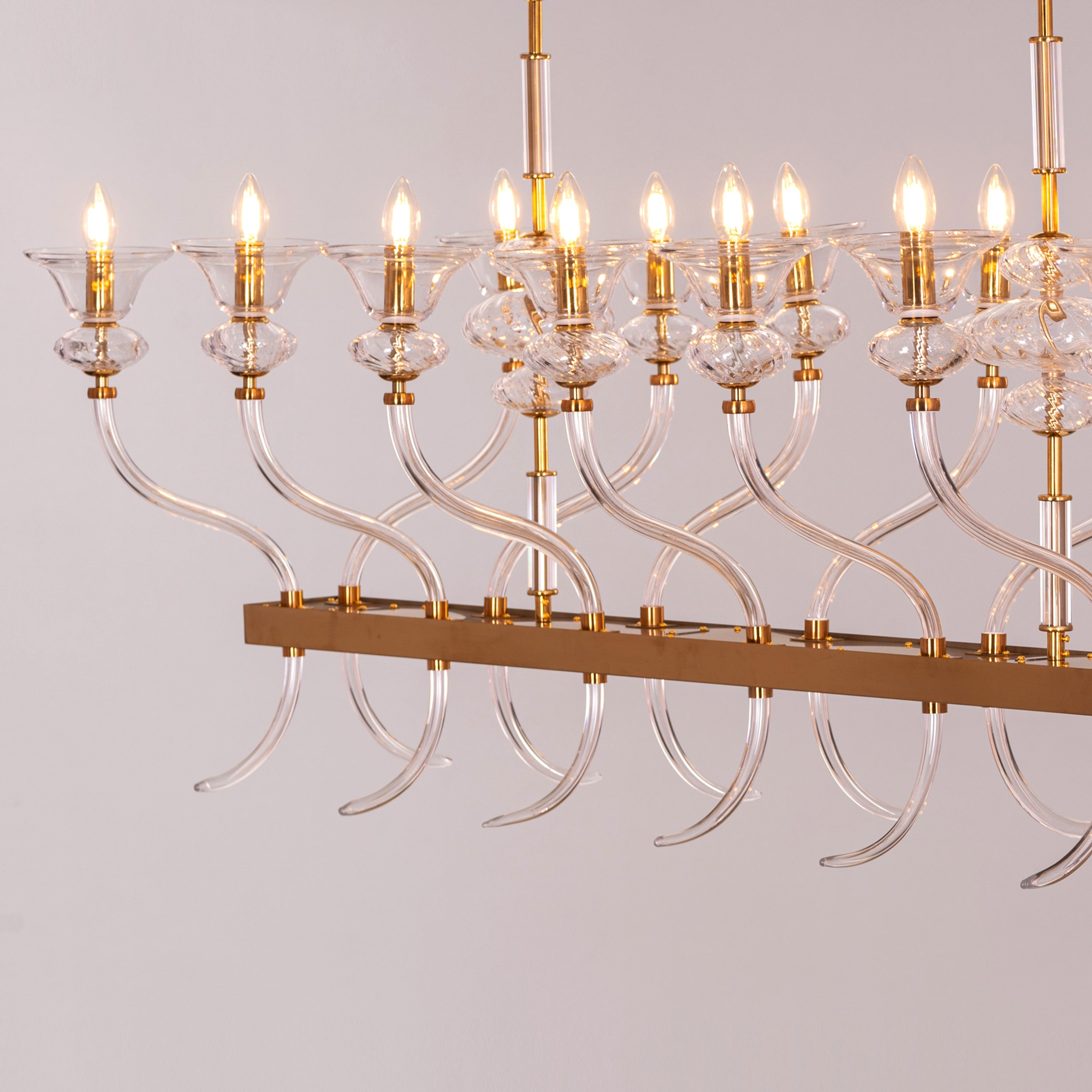 Window Shopping (Large, Gold) Clear Glass Chandelier