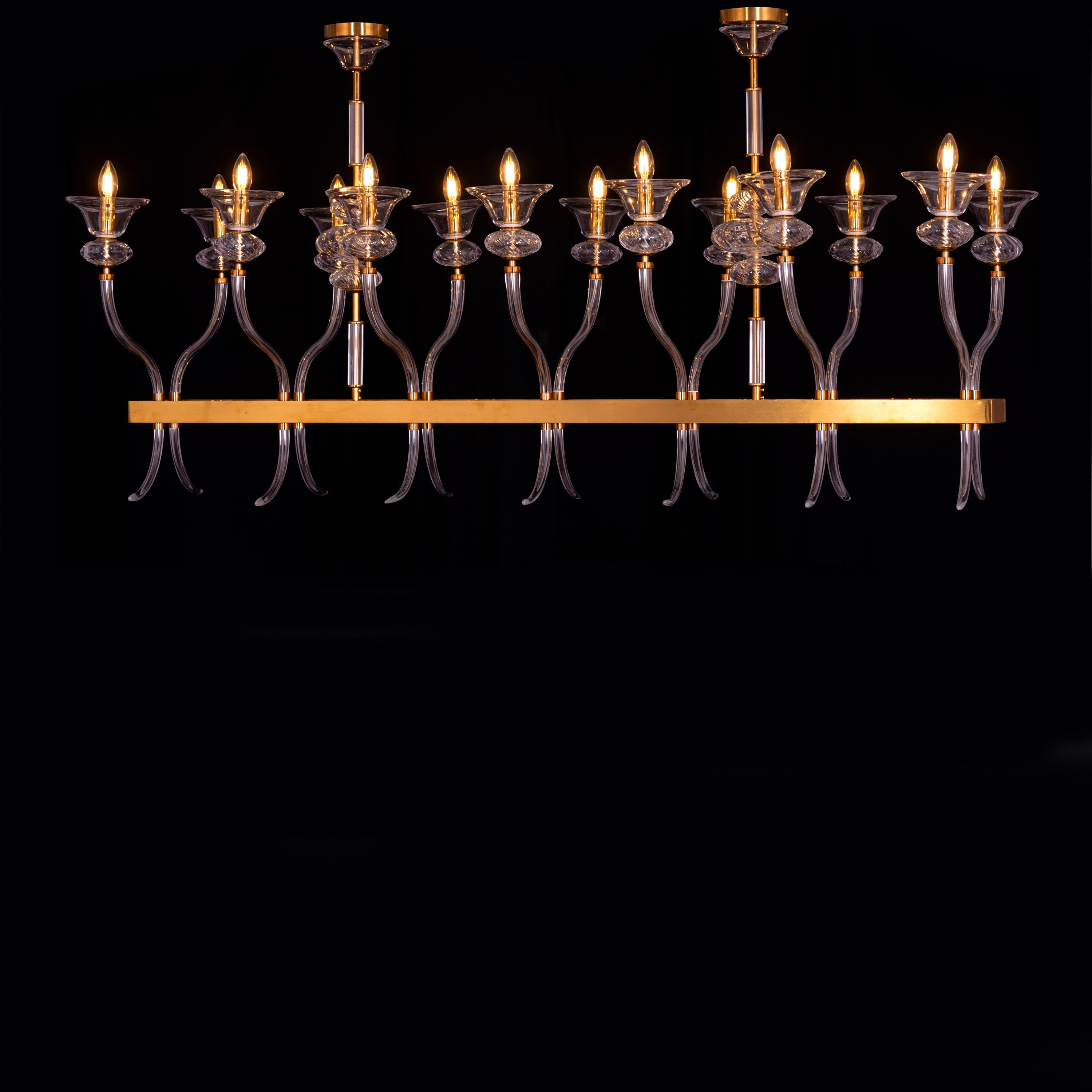 Window Shopping (Large, Gold) Clear Glass Chandelier