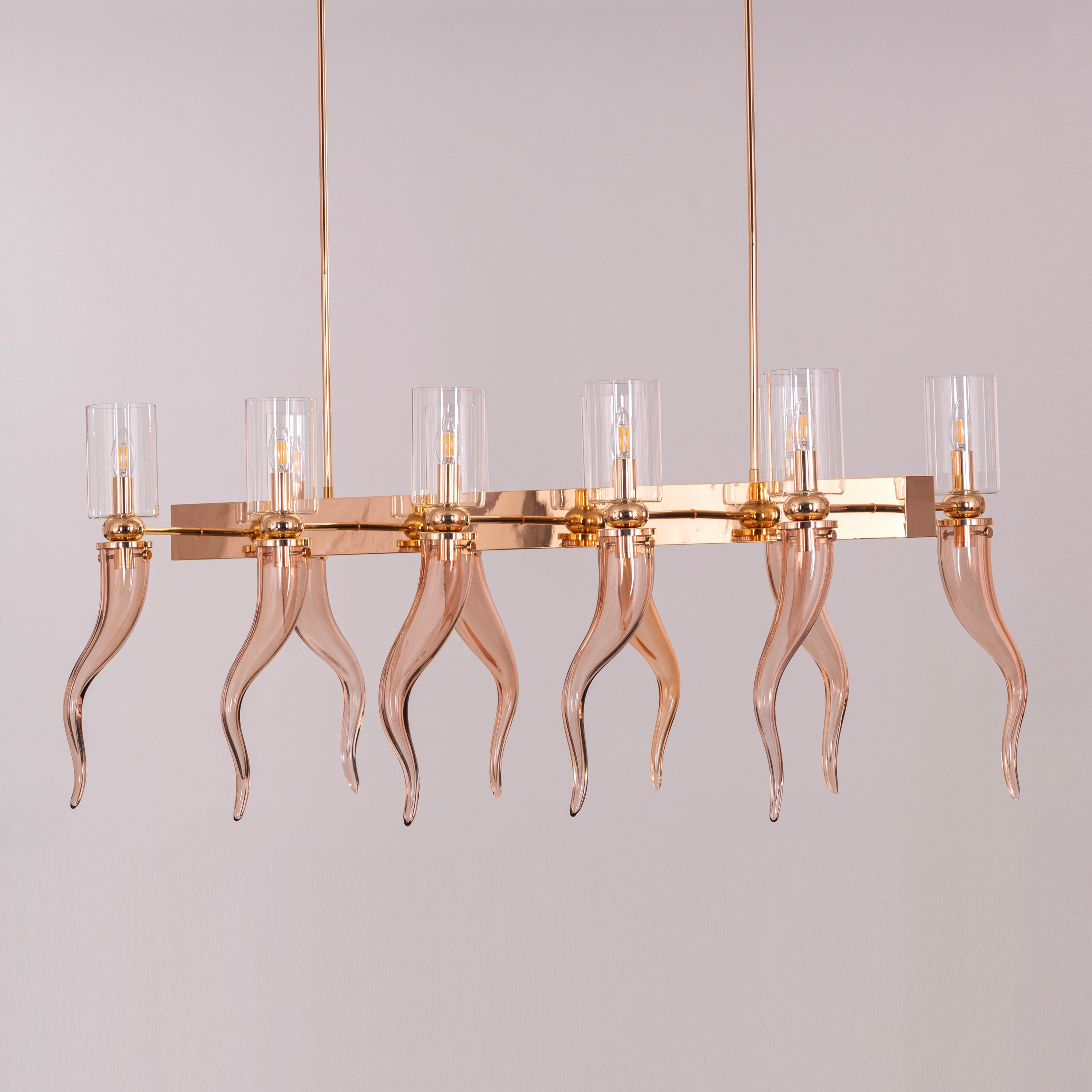 Watch For The Signal (Large, Gold) Clear Glass Chandelier