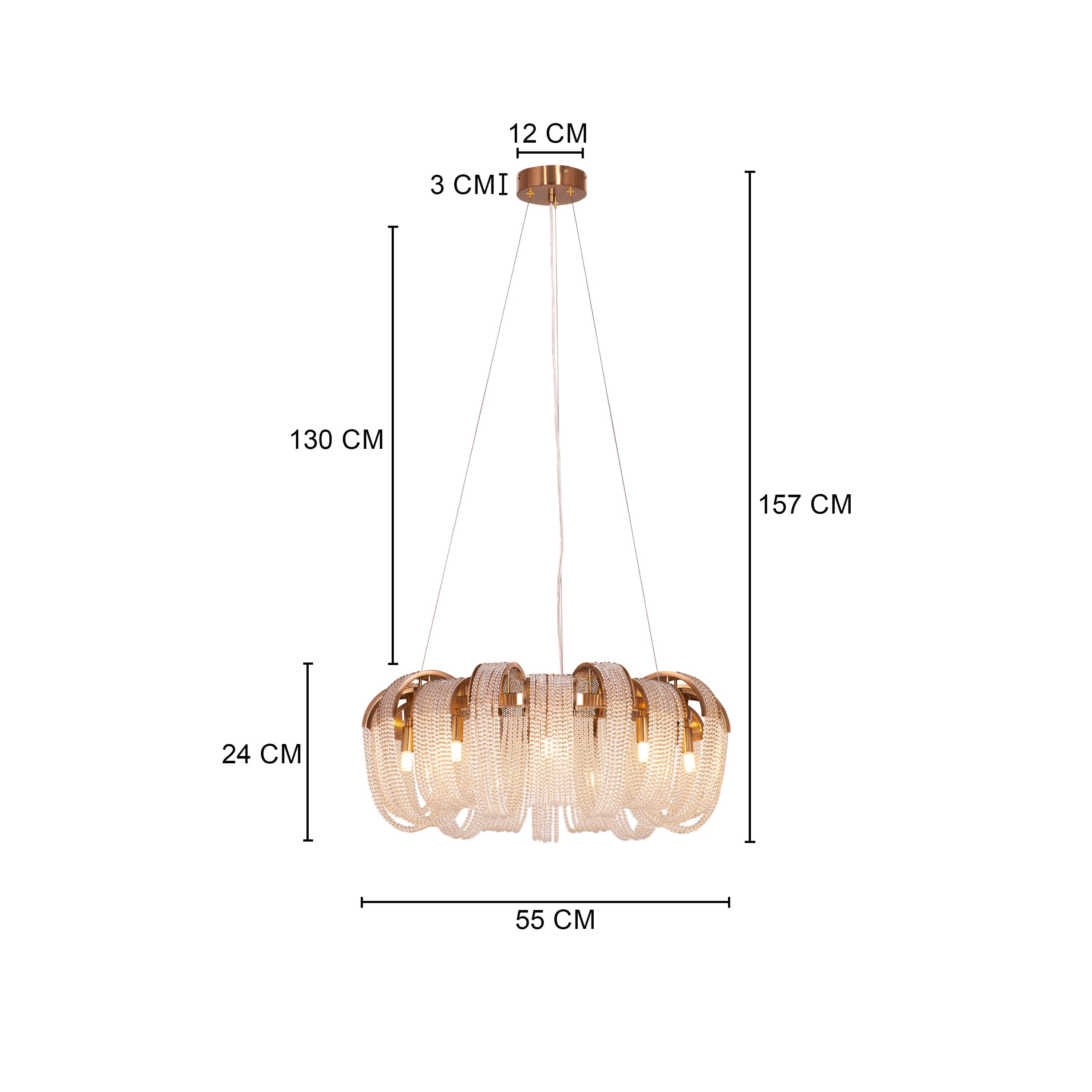 Waves For Days (Medium, Gold) Crystal Chandelier