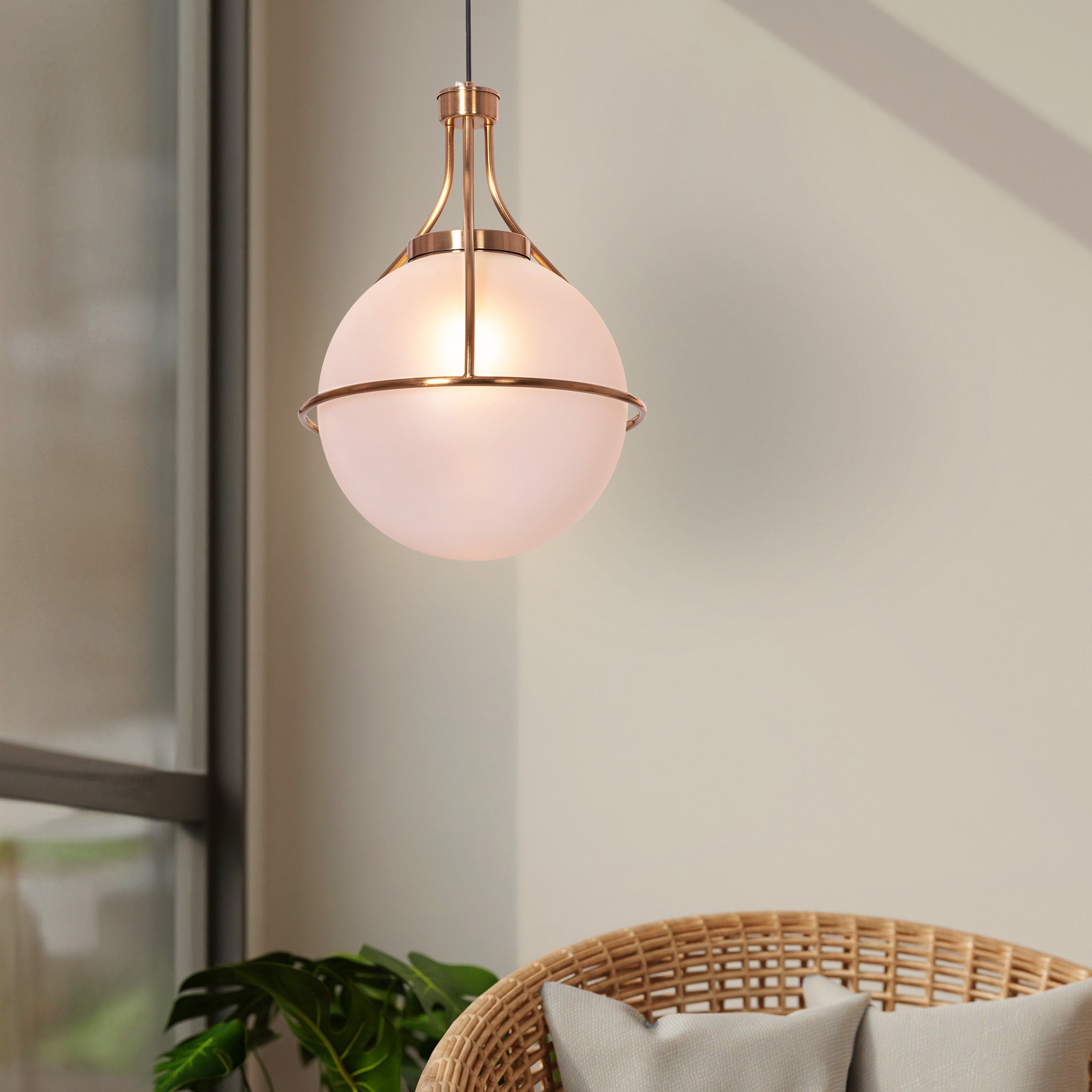 Find Me Nowhere (Gold) Frosted Glass Pendant Light