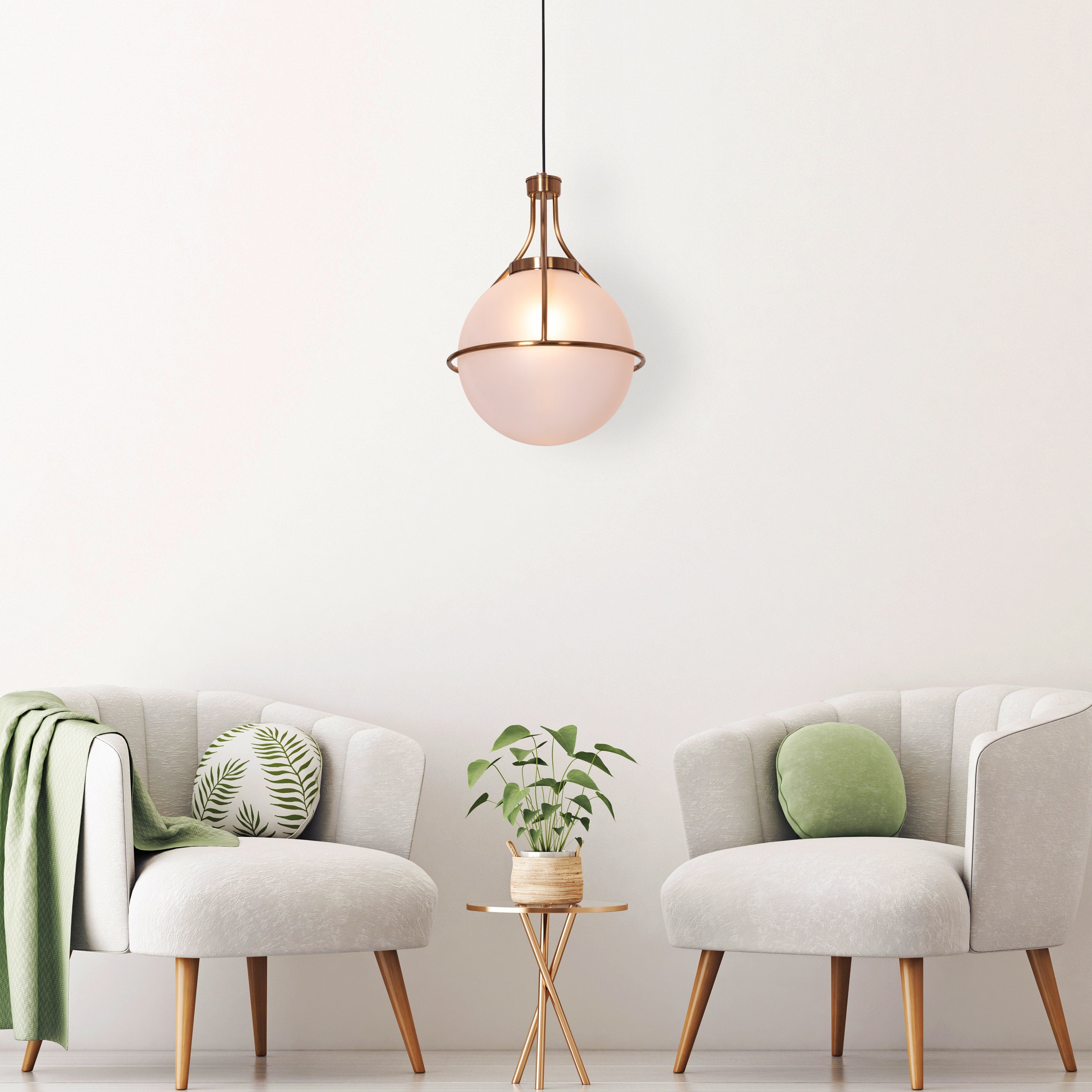 Find Me Nowhere (Gold) Frosted Glass Pendant Light