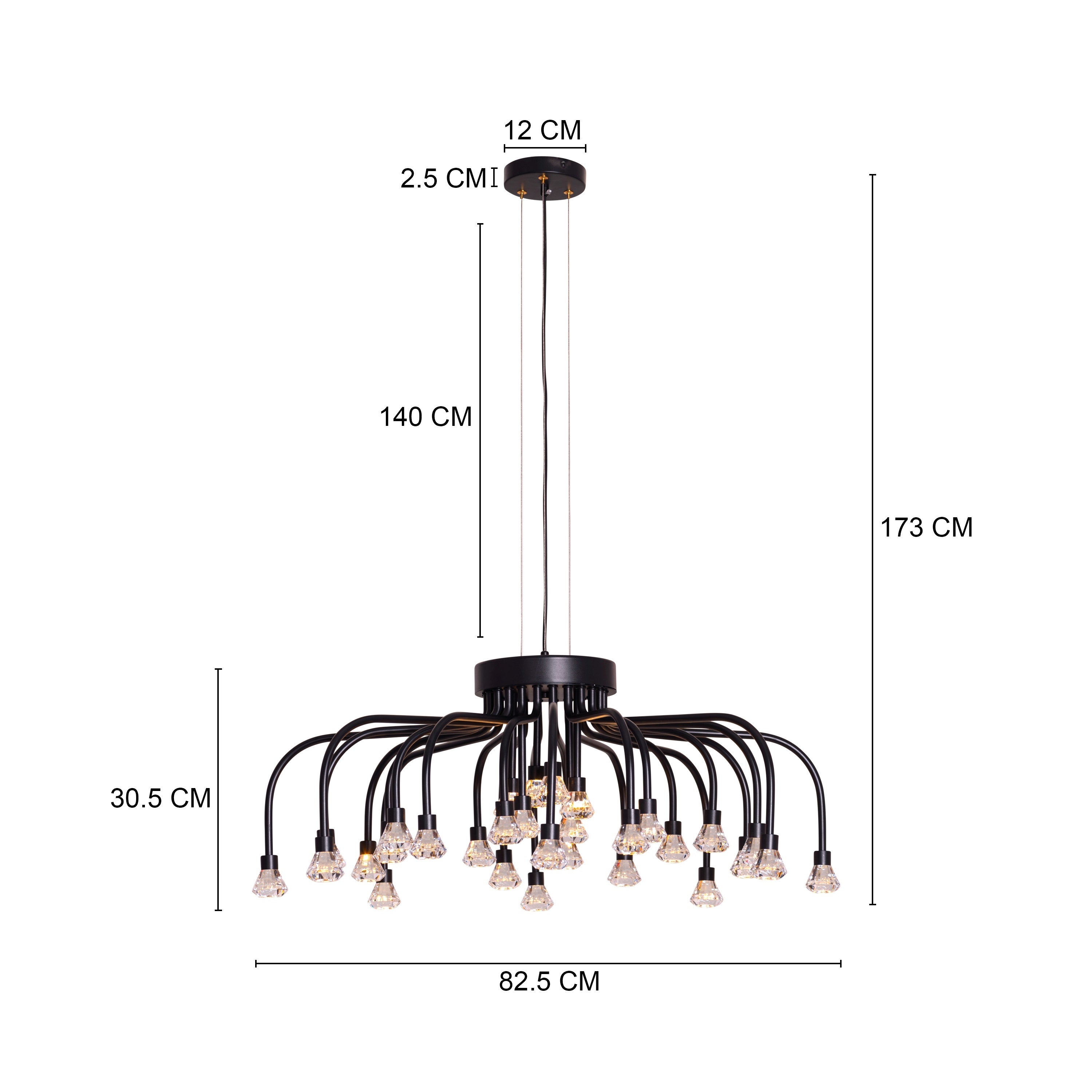 Queen Of Chaos (Black) Built-In LED Chandelier