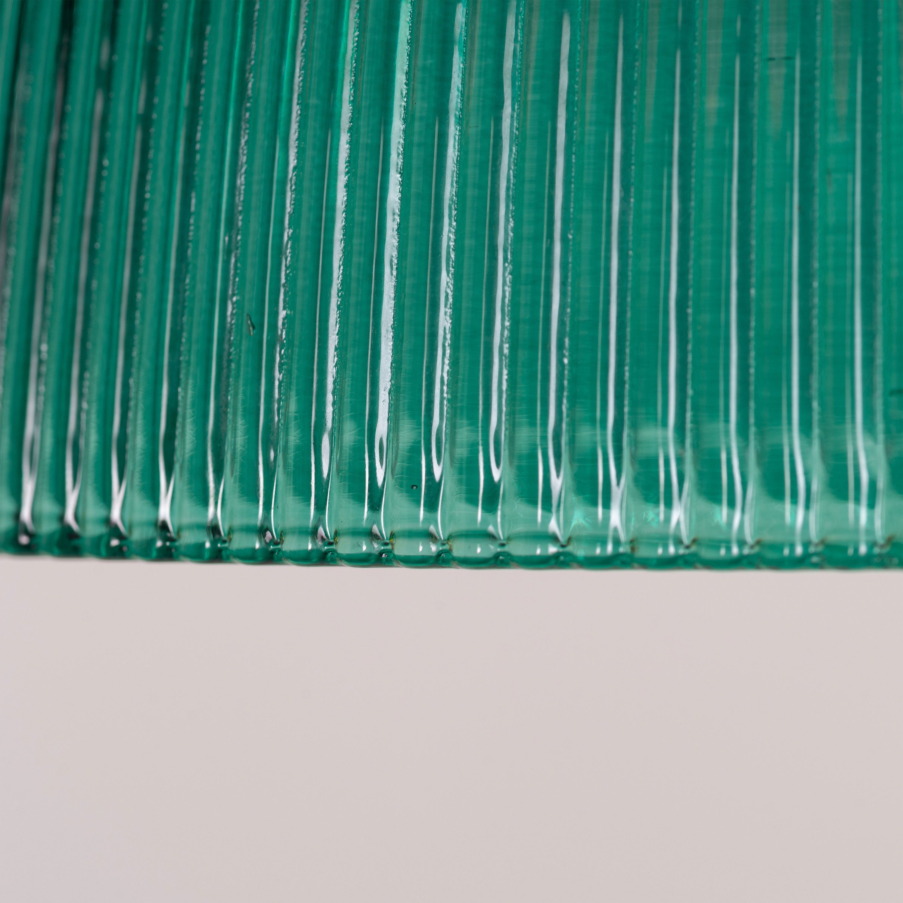 Teal Twist (Green, Gold) Textured Glass Pendant Light