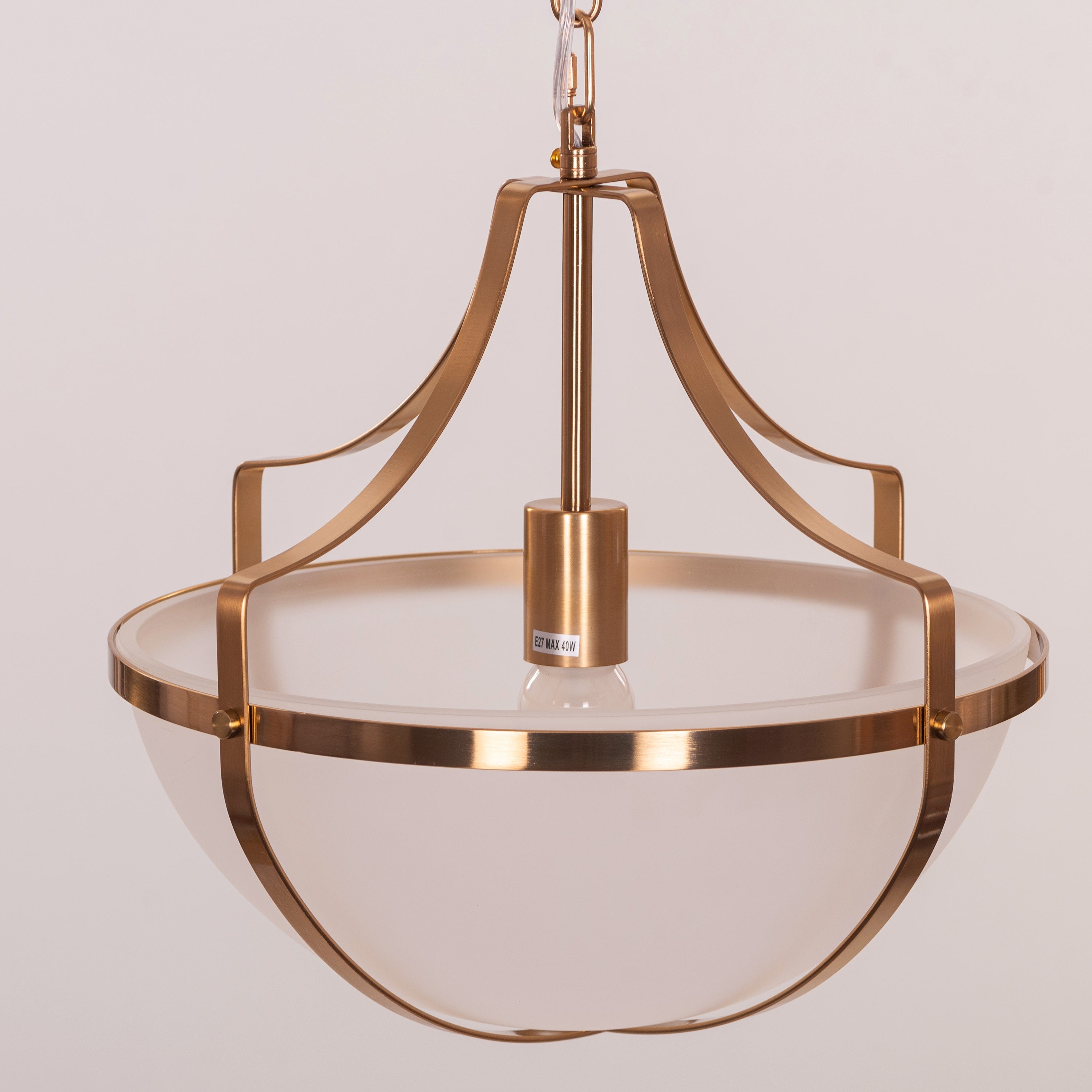 Lighten The Mood (Gold) Frosted Glass Pendant Light