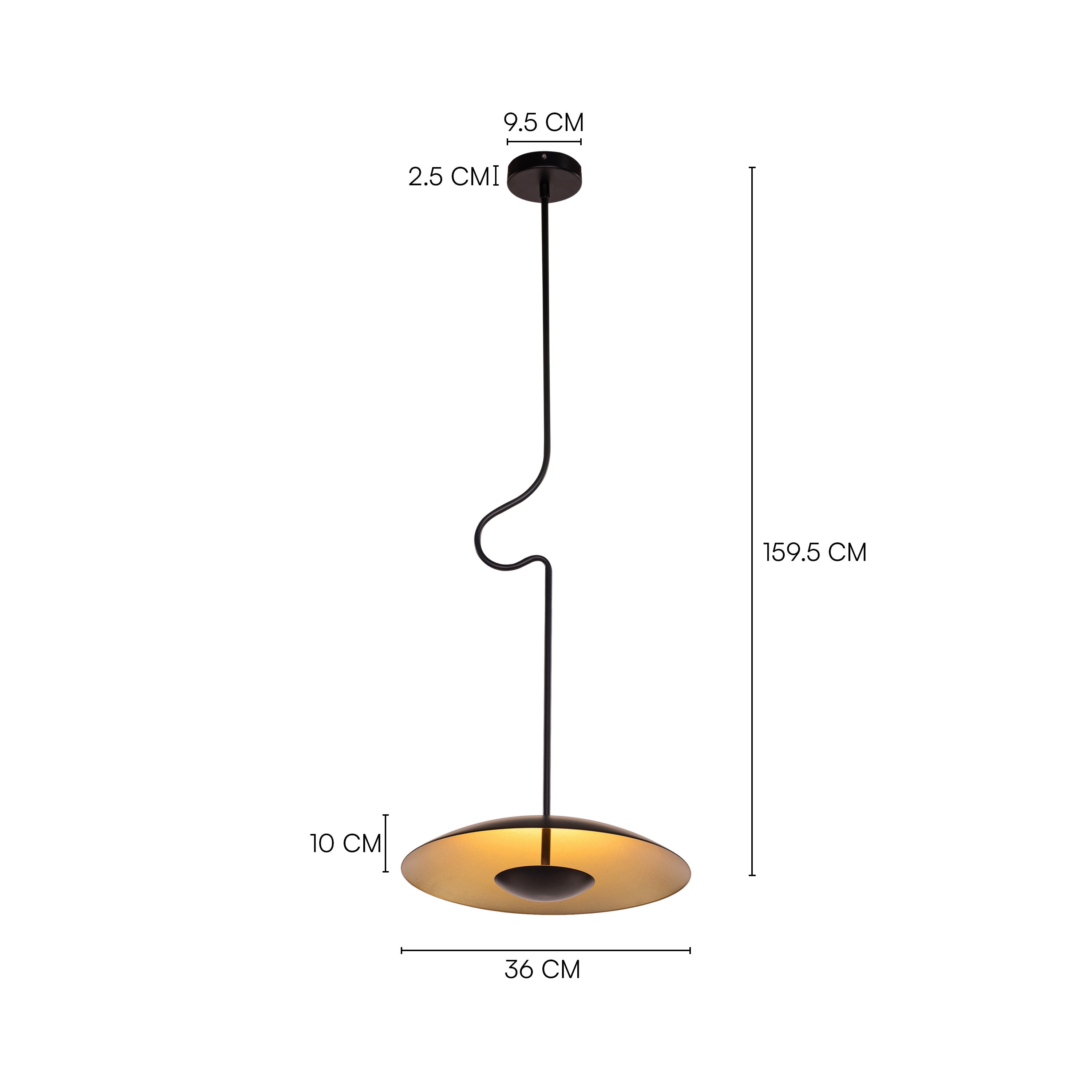 Kickstart (Black, Built-In LED) Pendant Light