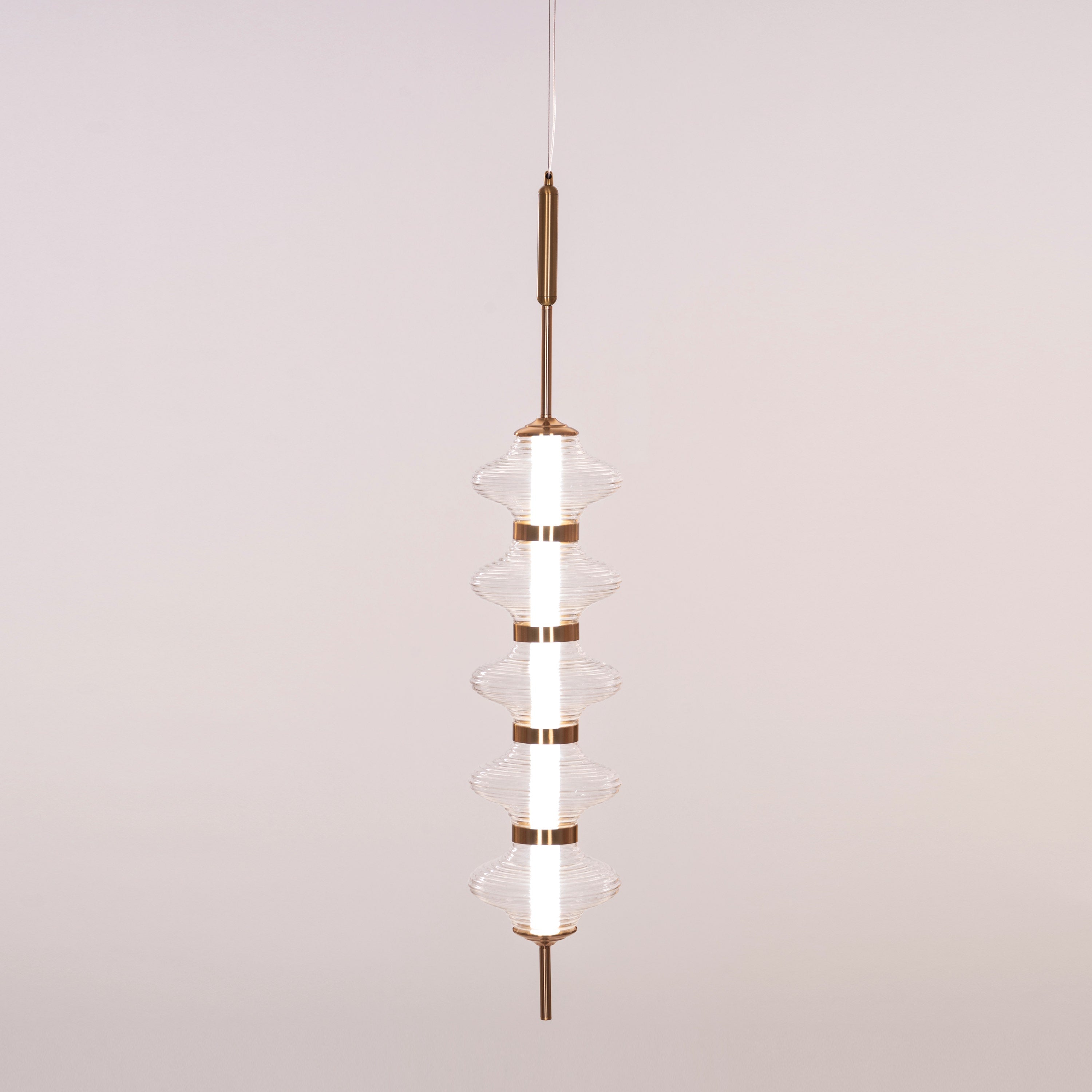 Love Poem (Gold) 3 Color Dimmable LED with Remote Control Textured Glass Pendant Light
