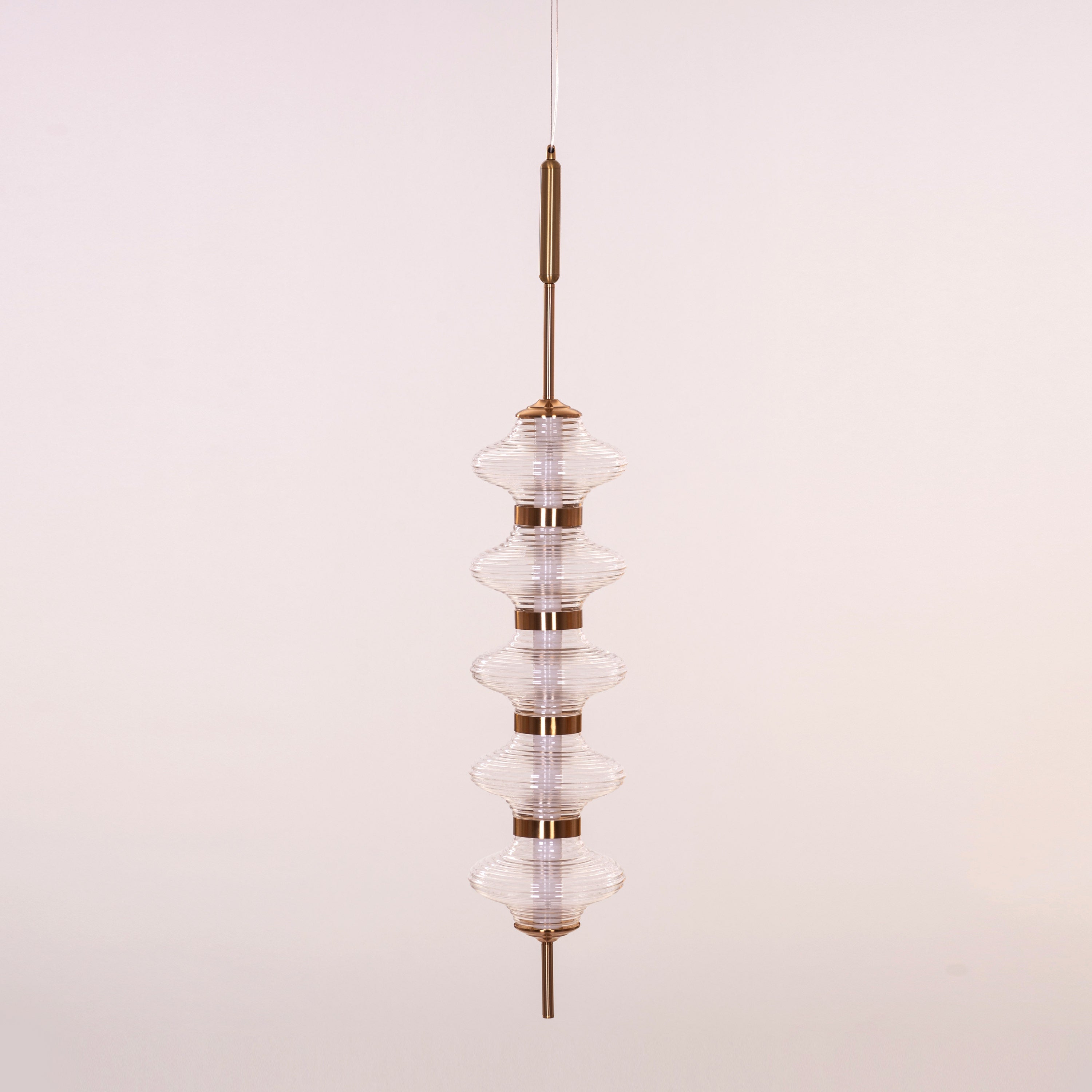 Love Poem (Gold) 3 Color Dimmable LED with Remote Control Textured Glass Pendant Light