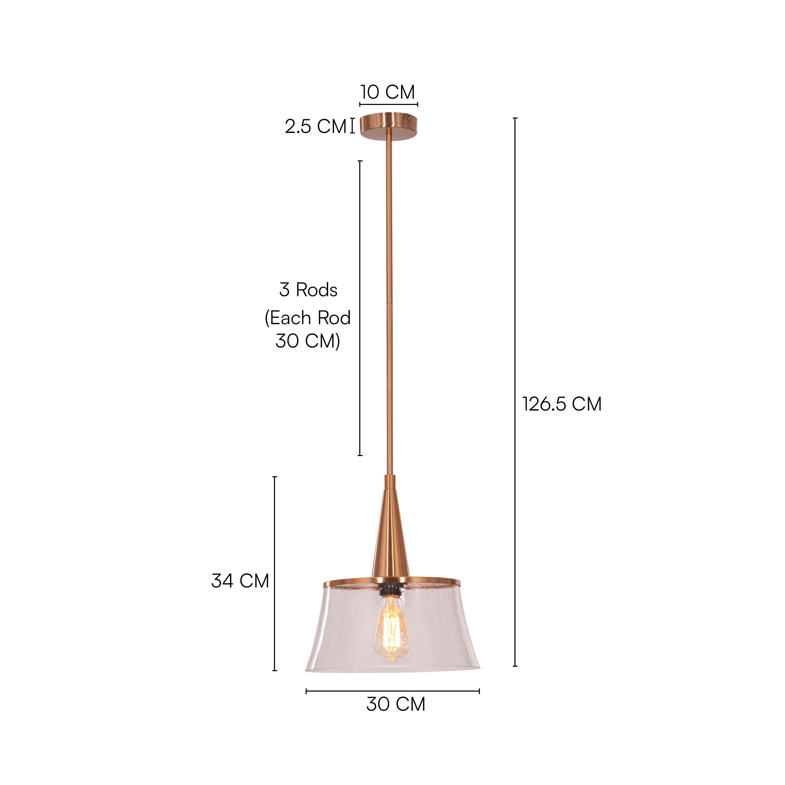 Overflowing (Gold) Clear Glass Pendant Light