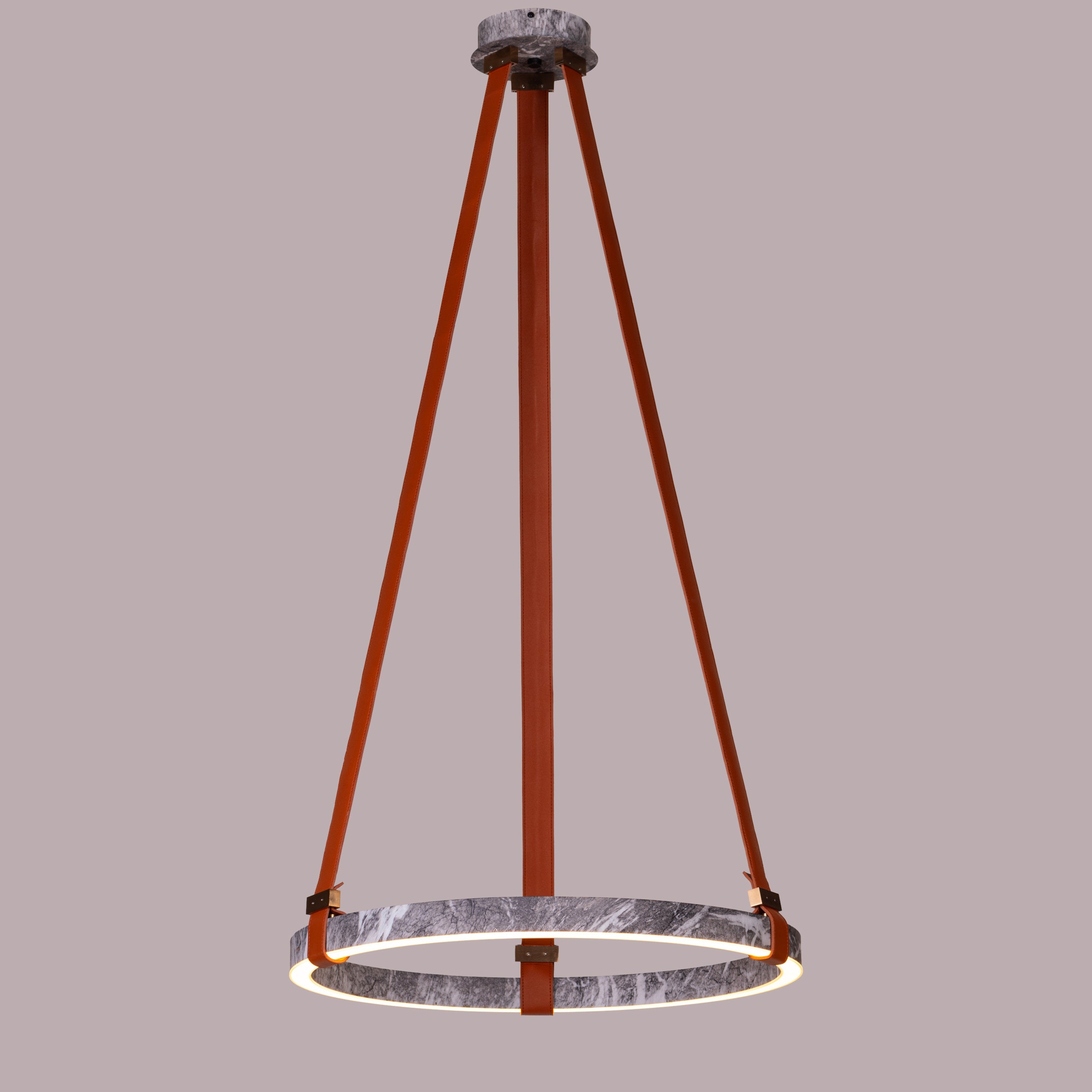 Comeback (Round, Grey) Dimmable LED with Remote Control Chandelier