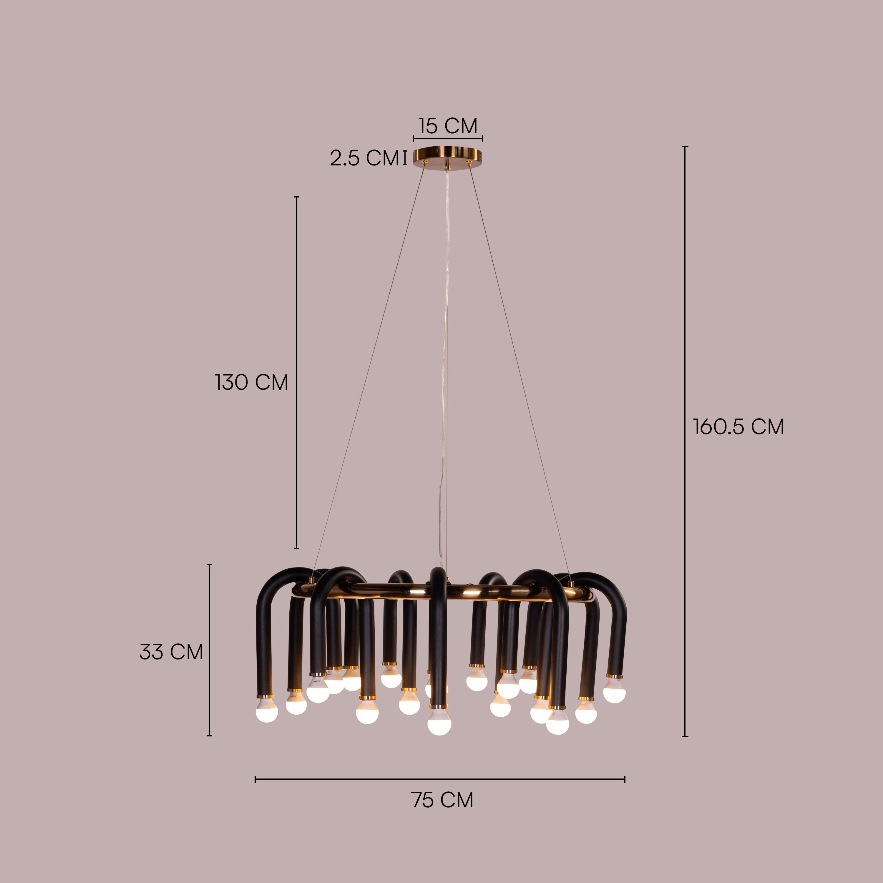 Dance With The Duke (Black, Gold) Chandelier