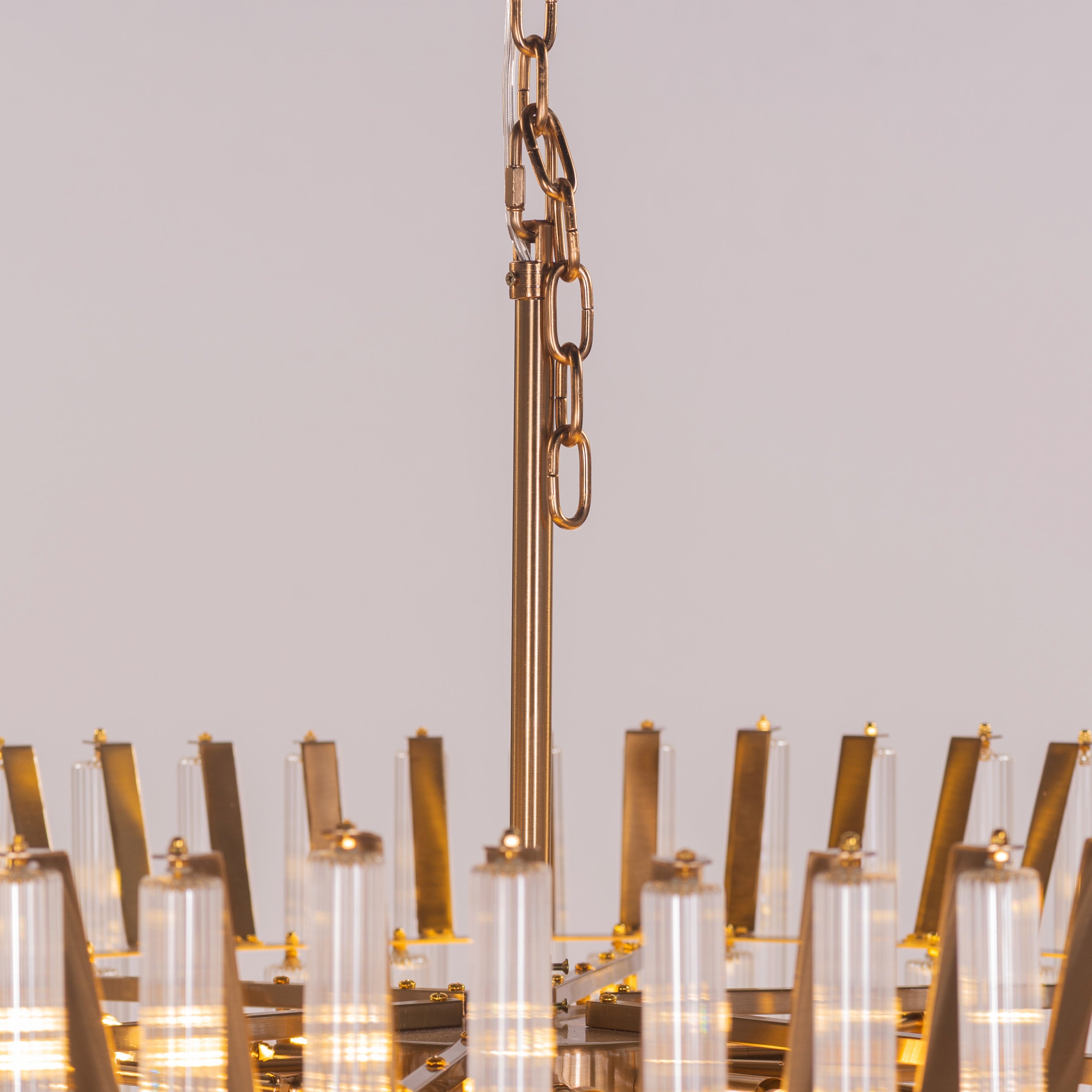 Lived It Twice (Gold) Clear Glass Chandelier