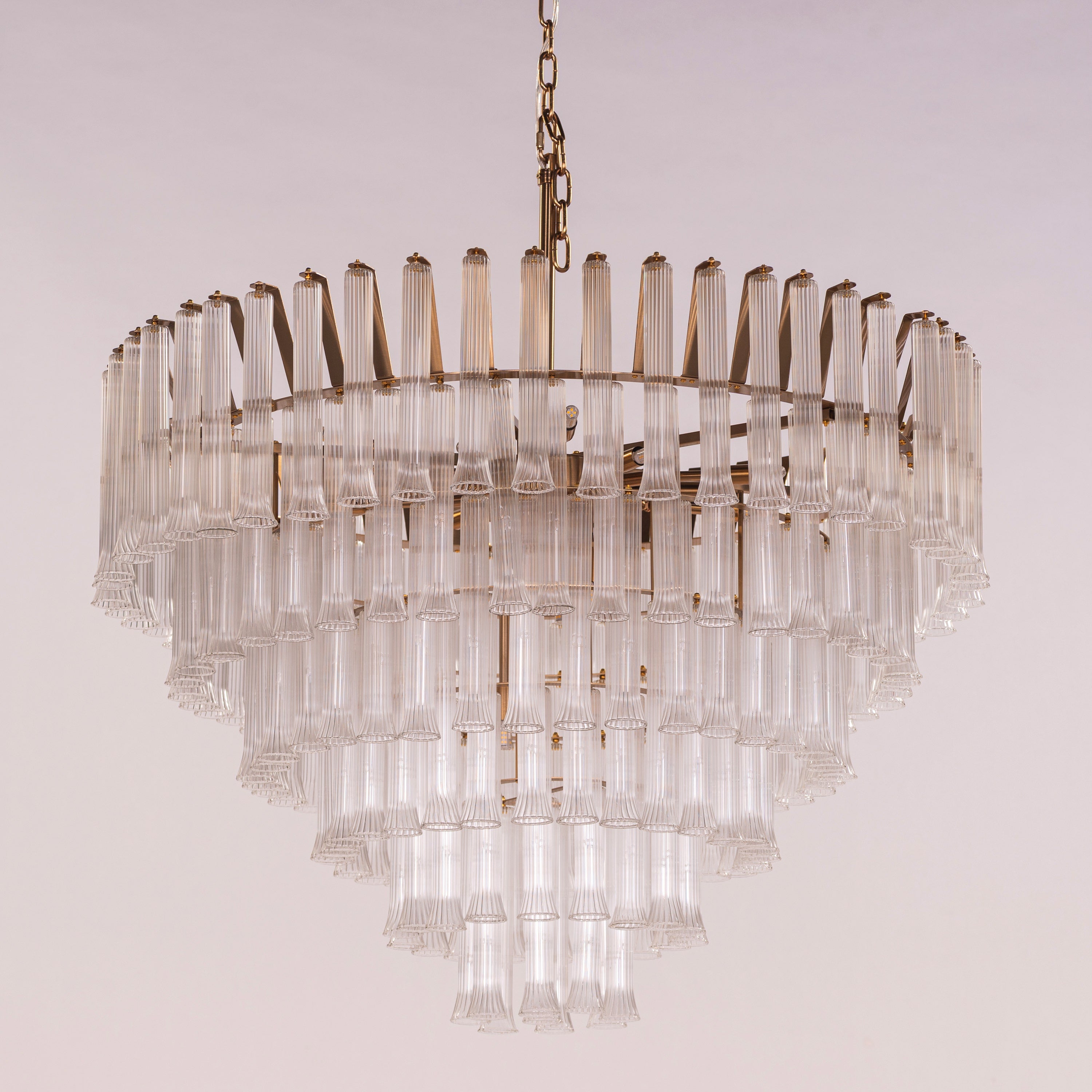 Lived It Twice (Gold) Clear Glass Chandelier