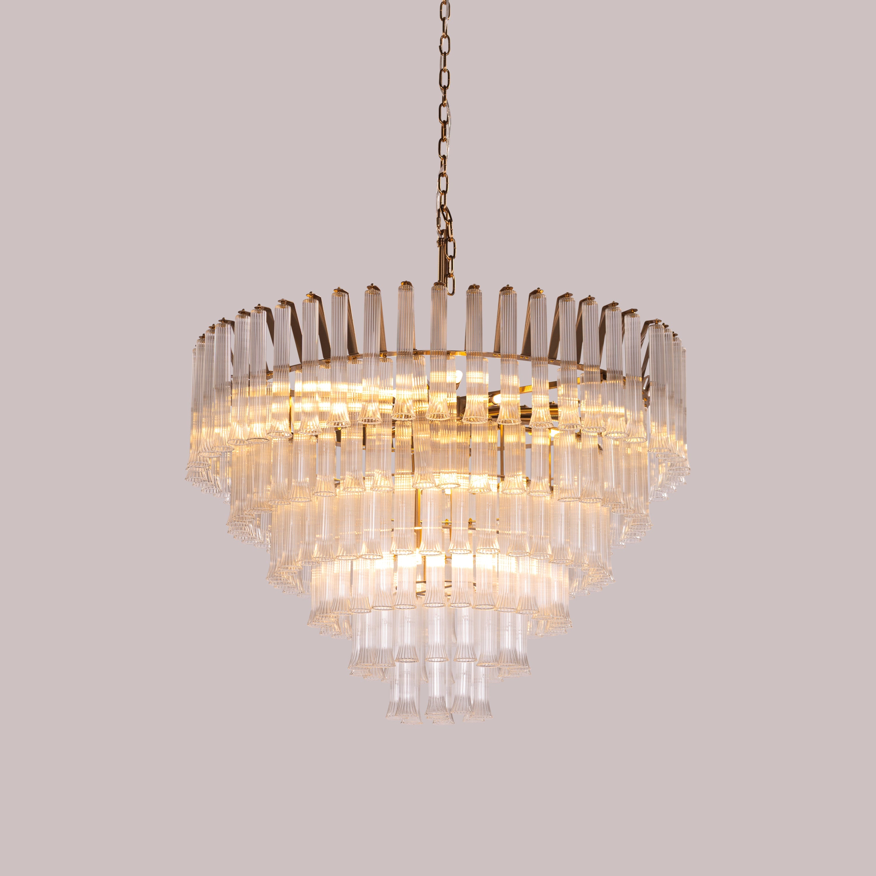 Lived It Twice (Gold) Clear Glass Chandelier