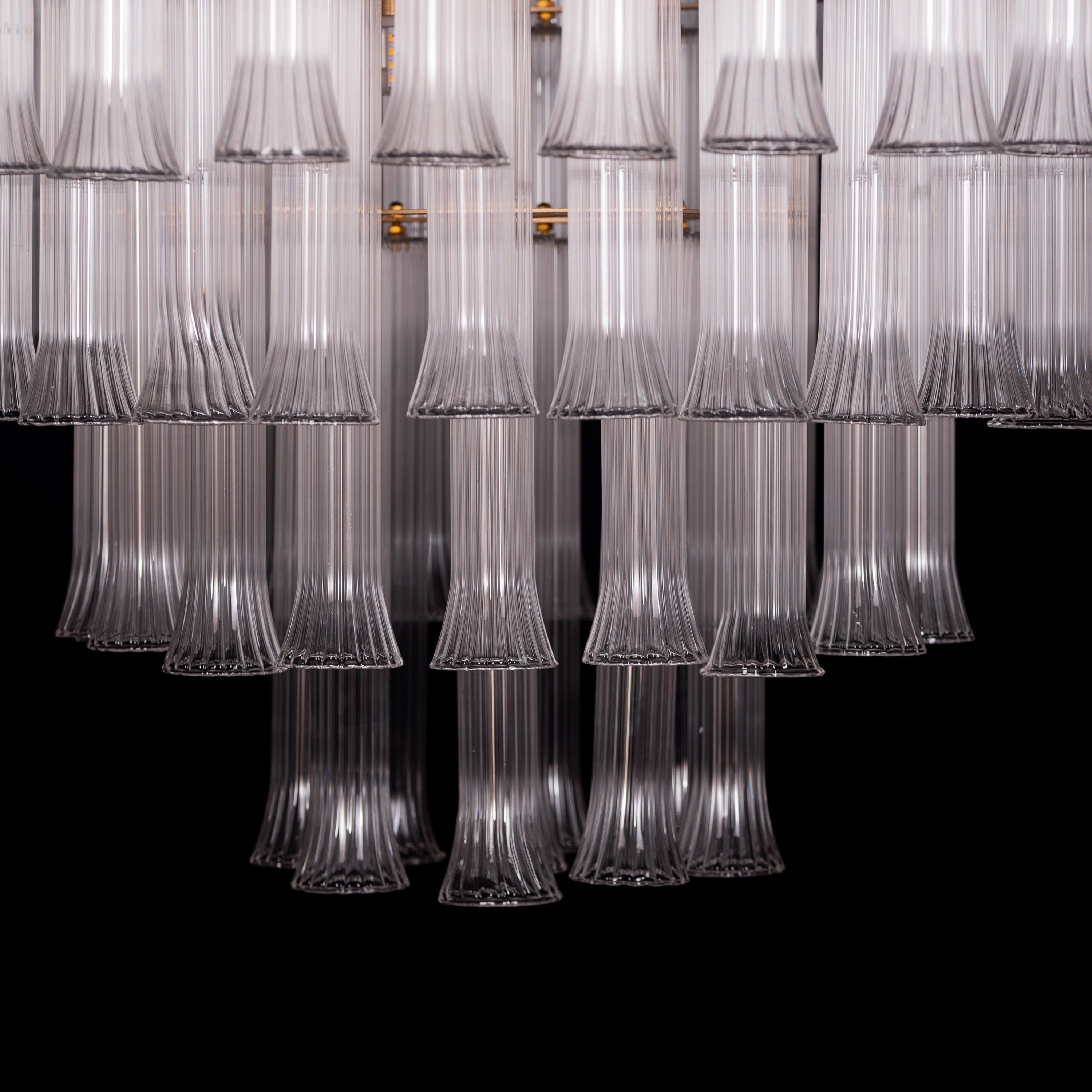 Lived It Twice (Gold) Clear Glass Chandelier