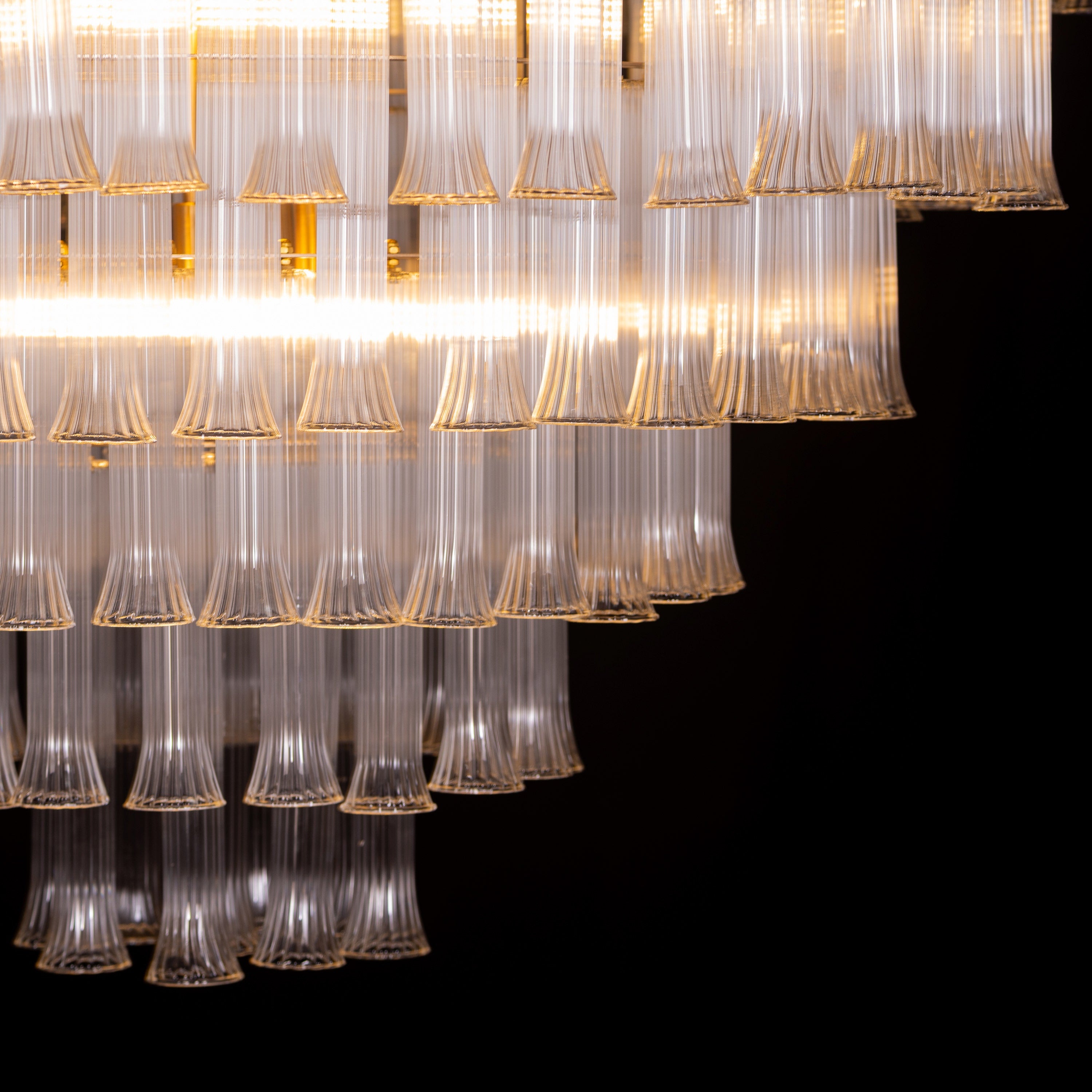 Lived It Twice (Gold) Clear Glass Chandelier