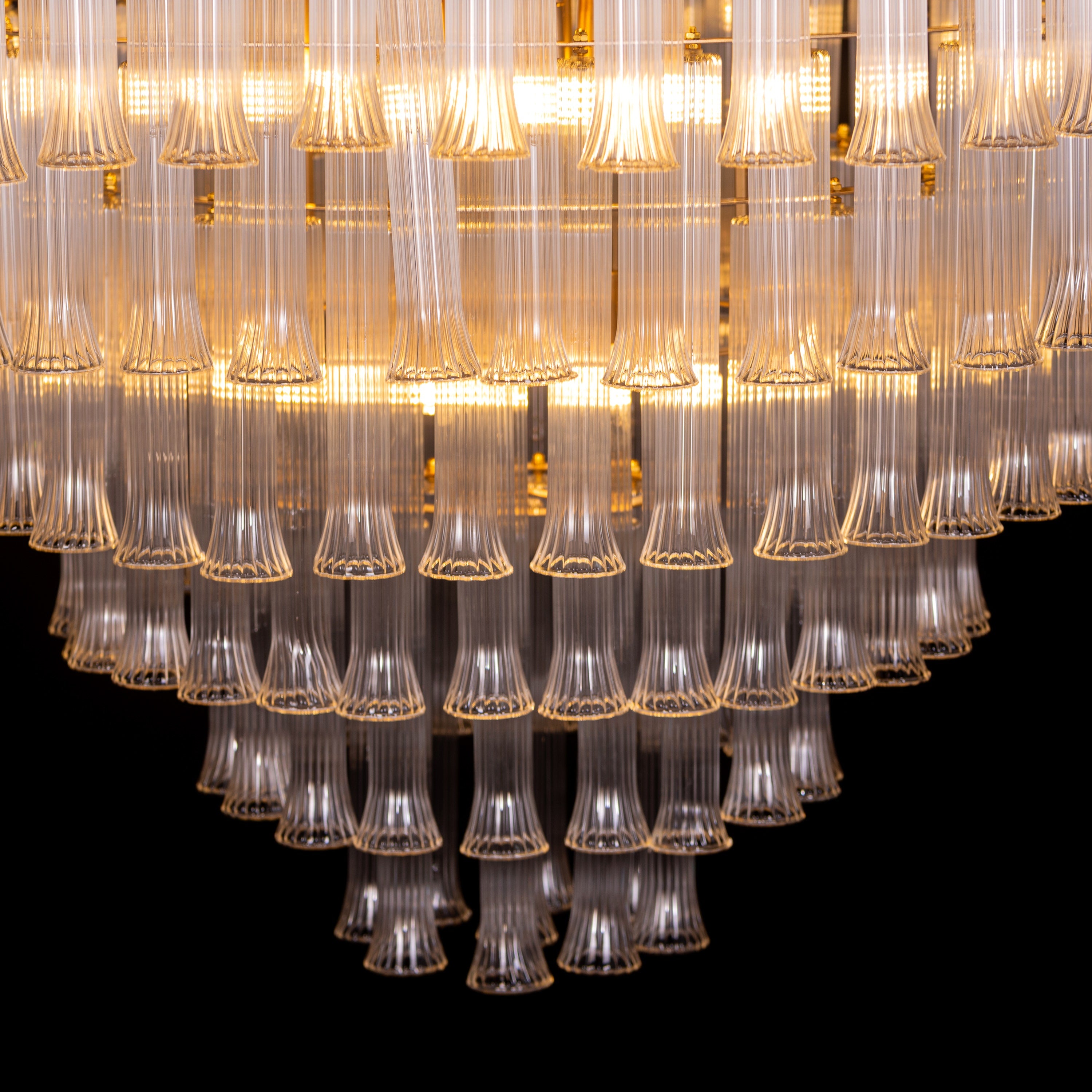 Lived It Twice (Gold) Clear Glass Chandelier