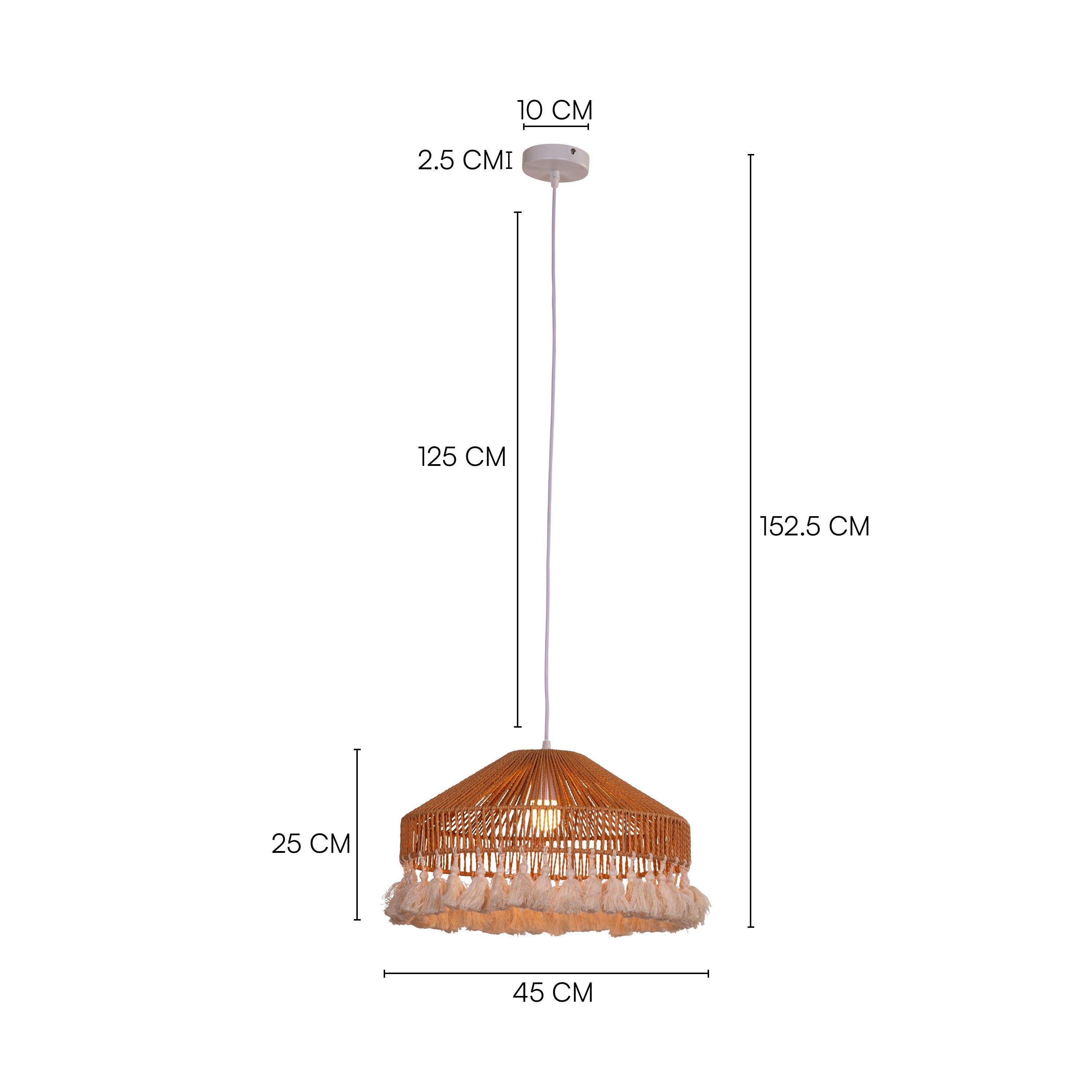 Boho Blaze (Brown) Rattan Pendant Light