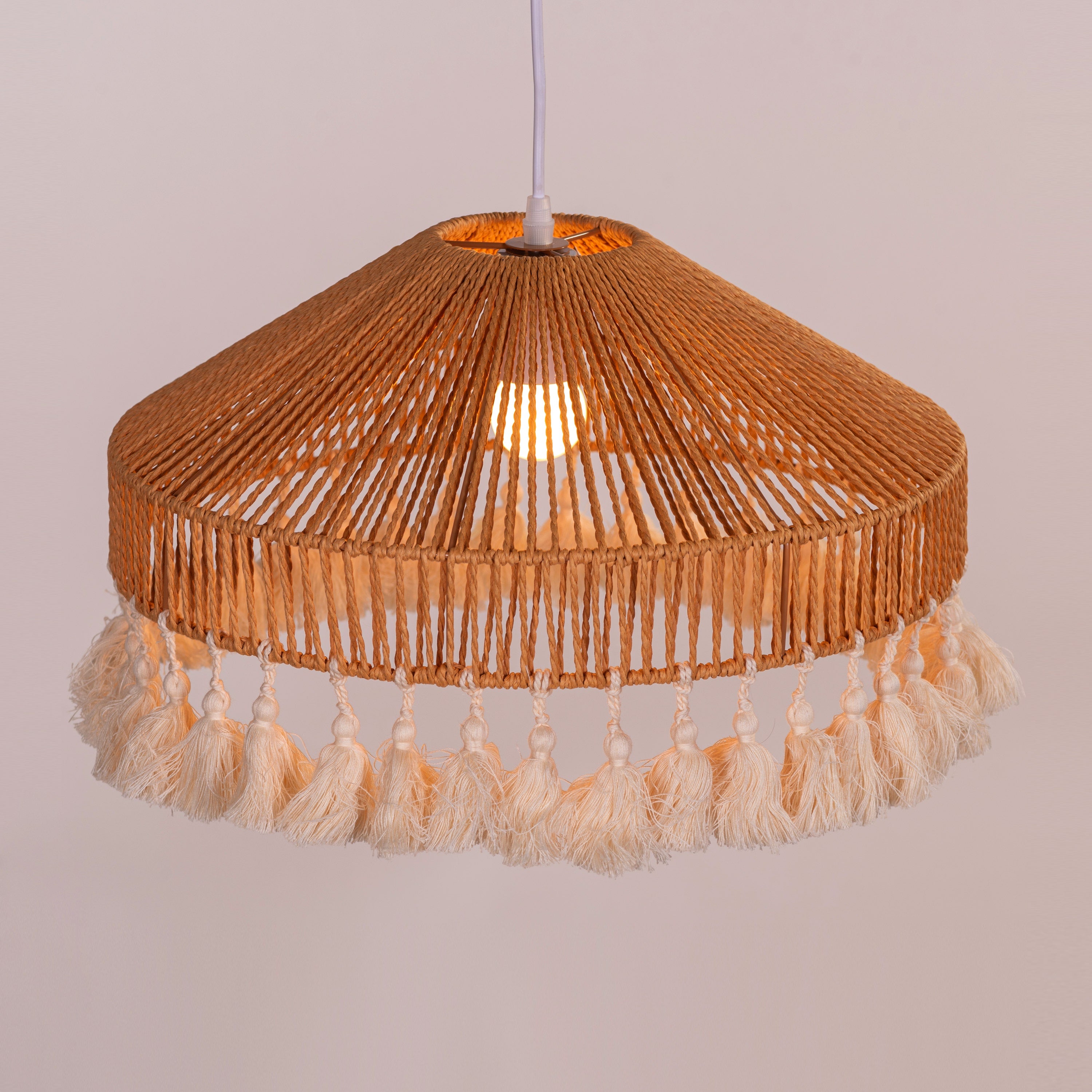 Boho Blaze (Brown) Rattan Pendant Light