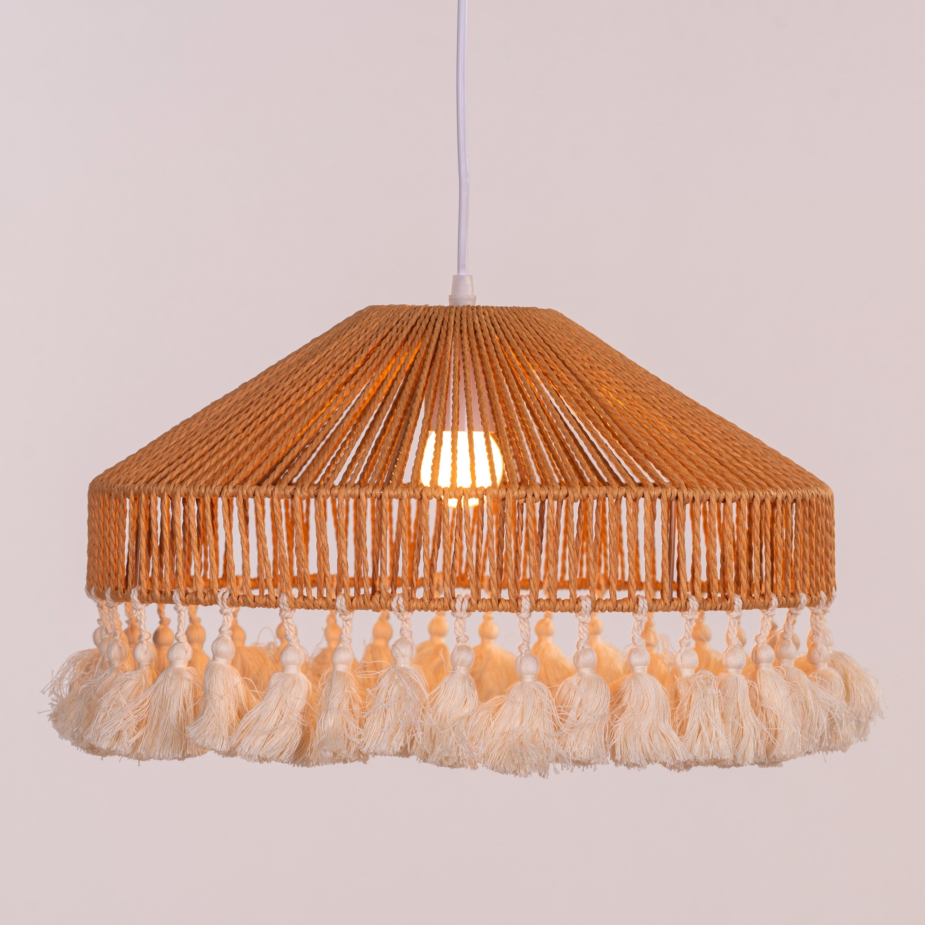 Boho Blaze (Brown) Rattan Pendant Light