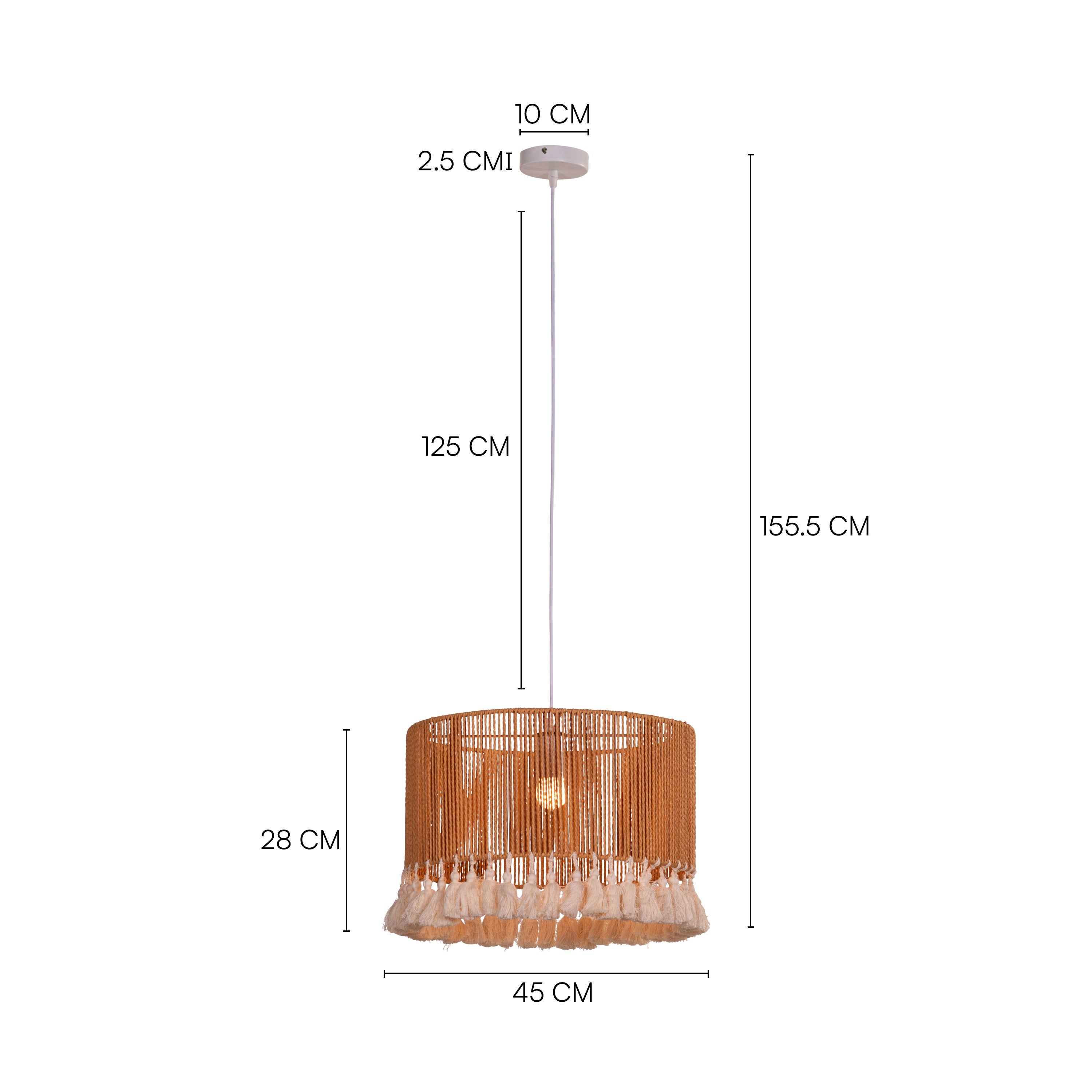 Boho Chic (Brown) Rattan Pendant Light