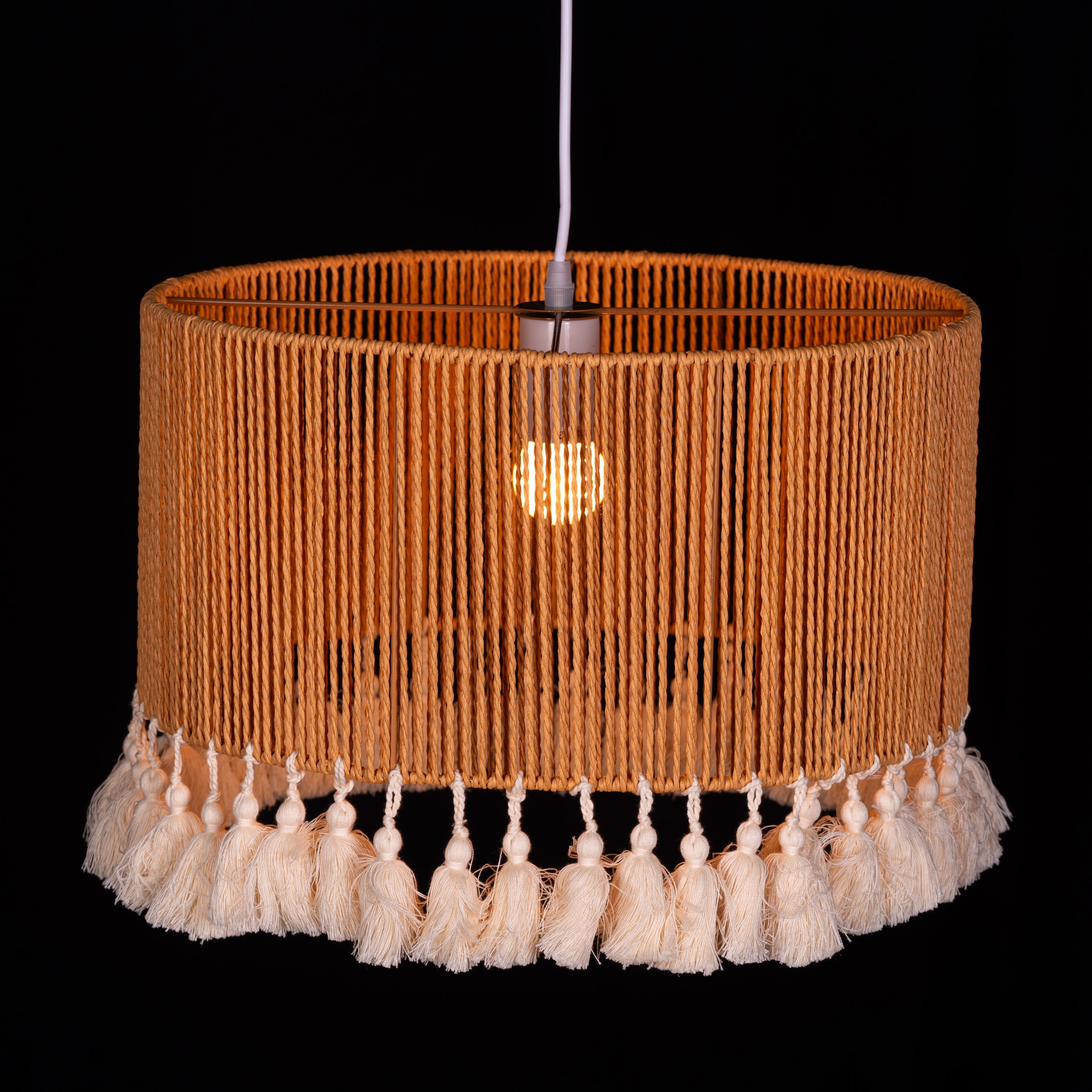 Boho Chic (Brown) Rattan Pendant Light
