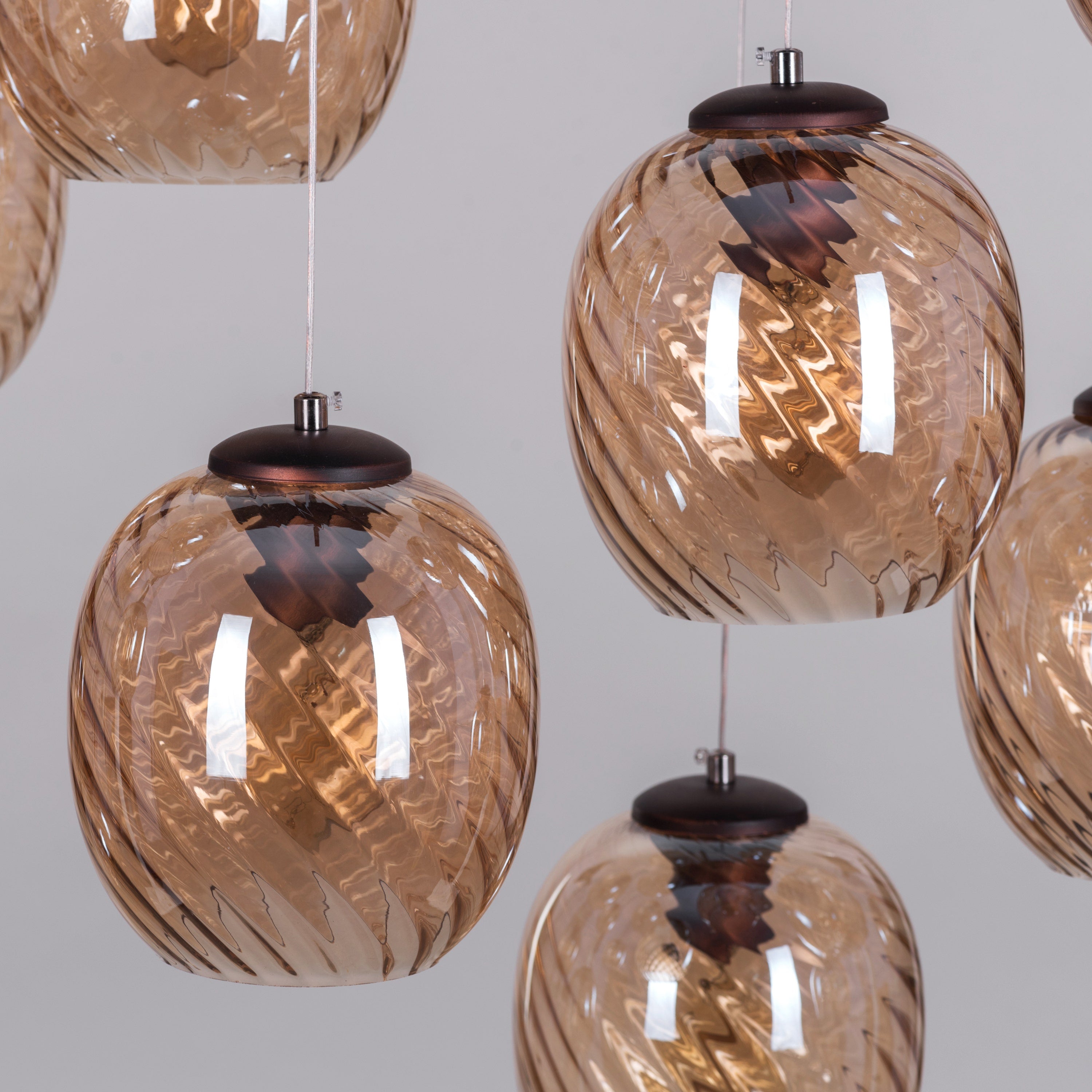 Thousand Stars (Large, Amber) Cut Glass Double Height Chandelier