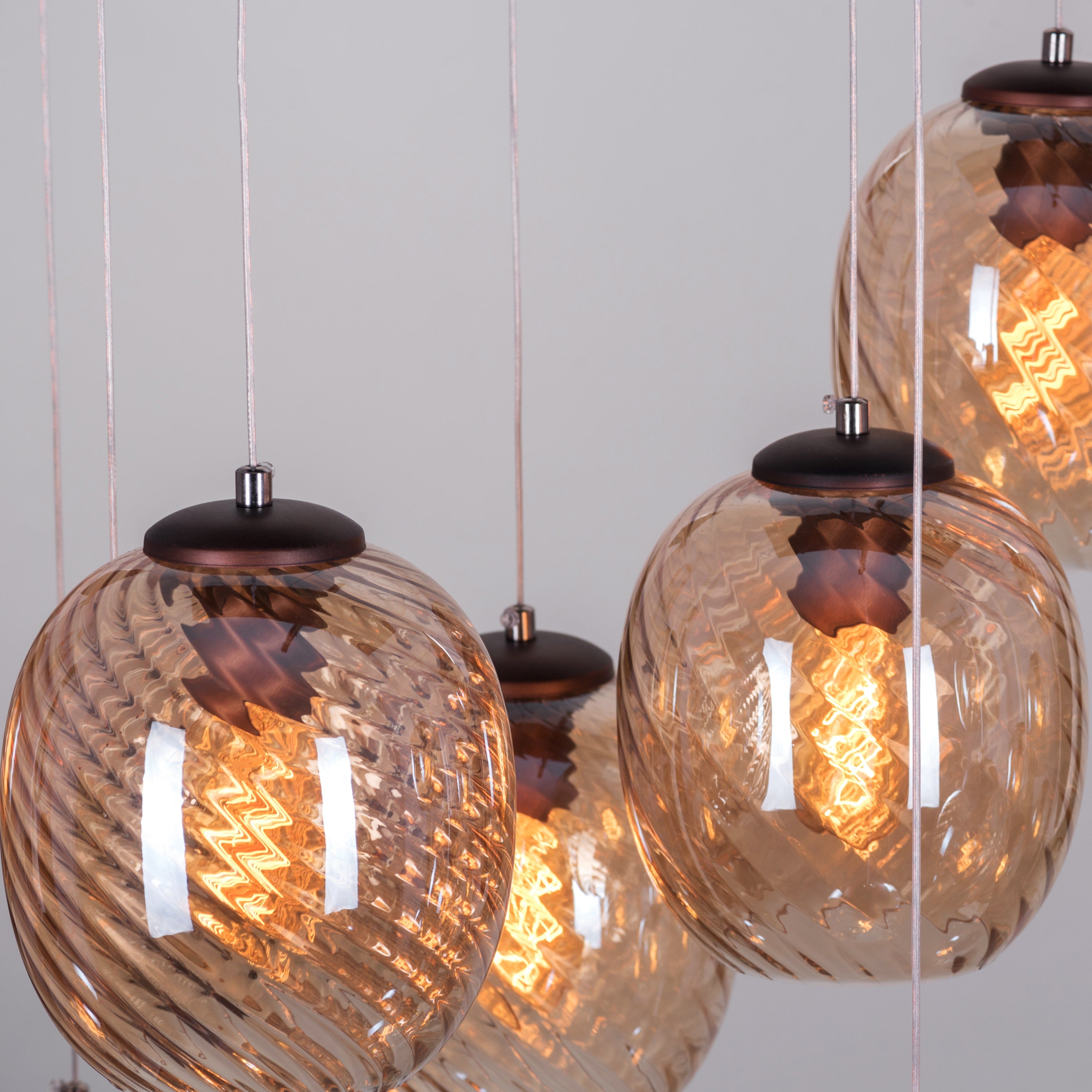 Thousand Stars (Large, Amber) Cut Glass Double Height Chandelier