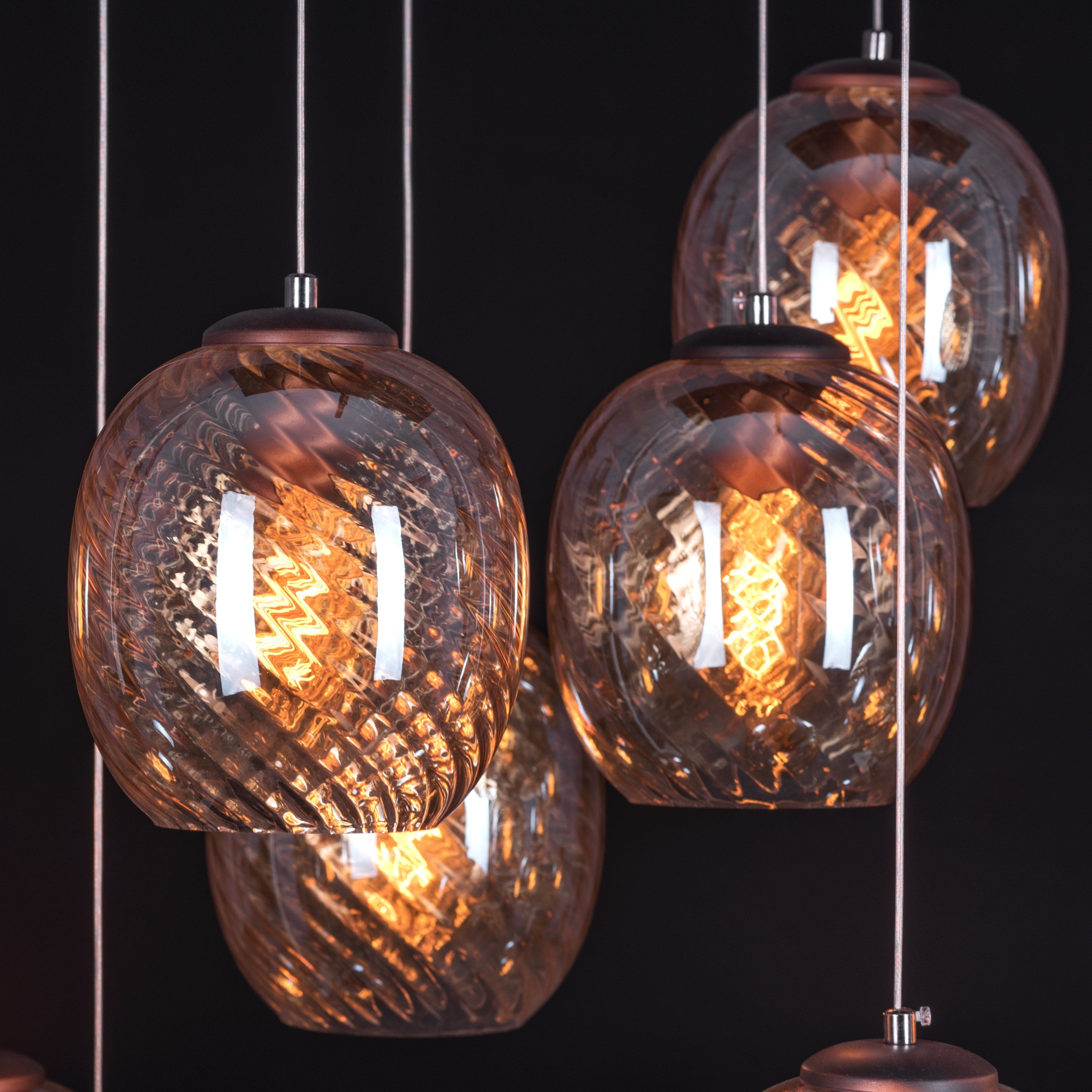 Thousand Stars (Large, Amber) Cut Glass Double Height Chandelier