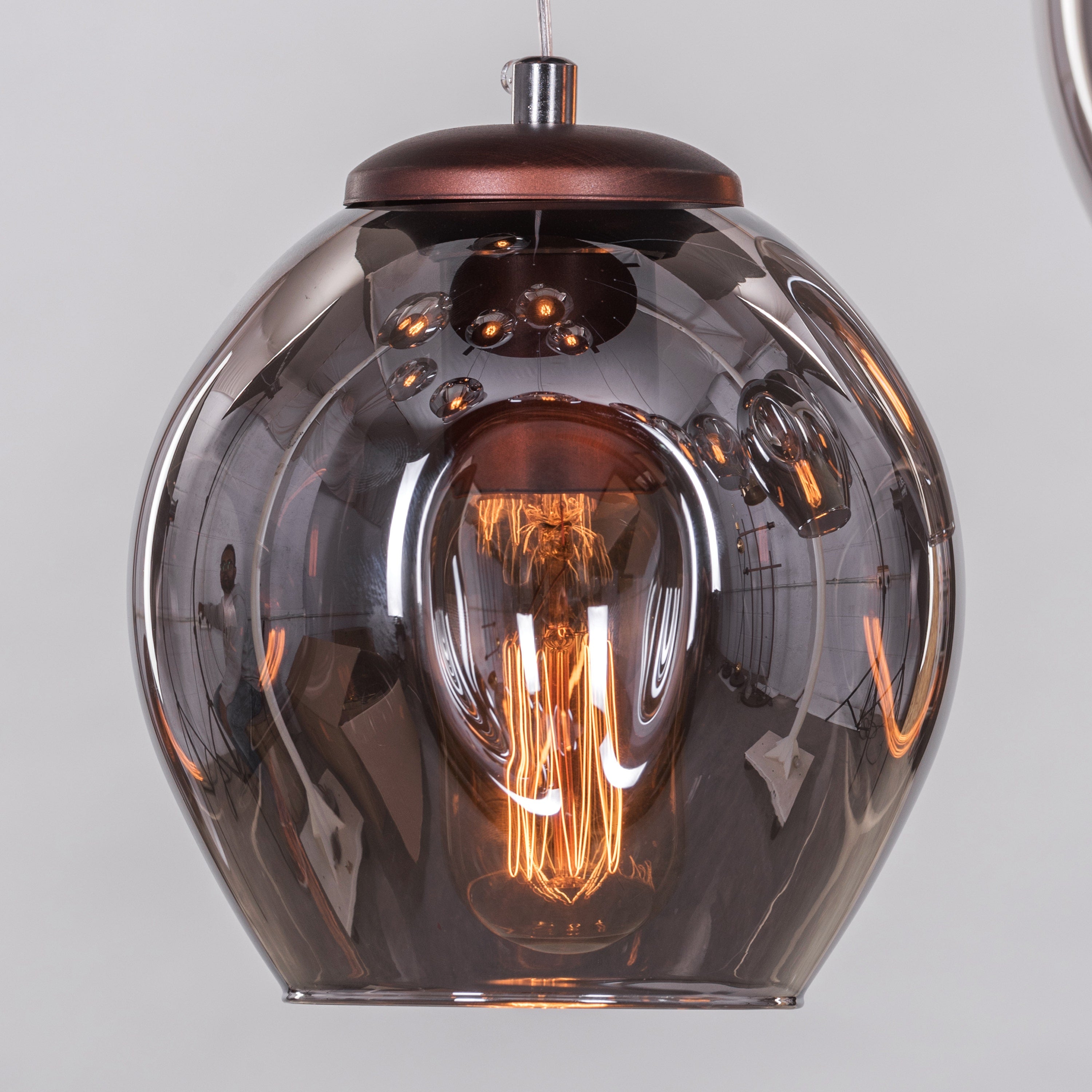 Thousand Stars (Large, Smokey Grey) Clear Glass Double Height Chandelier