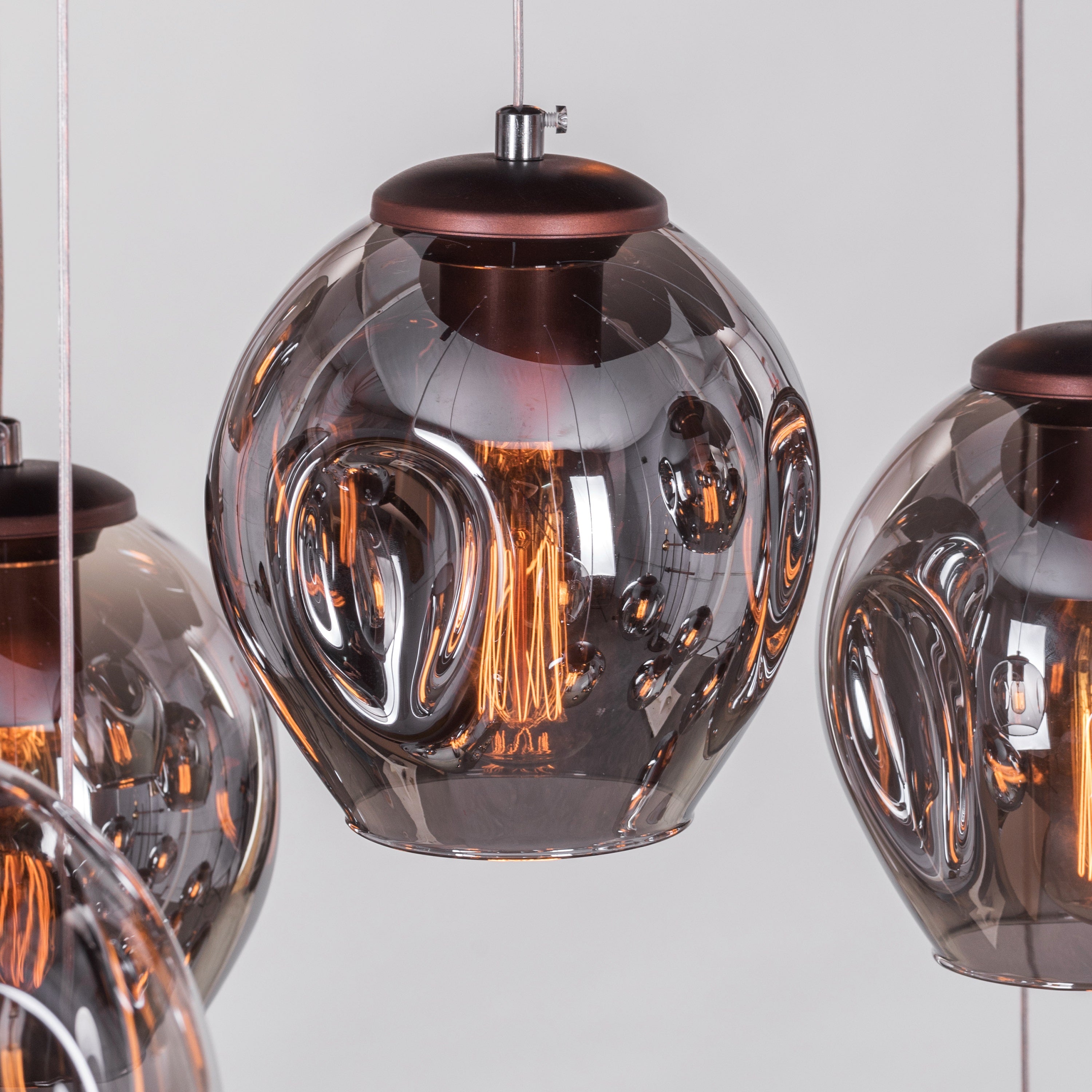 Thousand Stars (Large, Smokey Grey) Clear Glass Double Height Chandelier