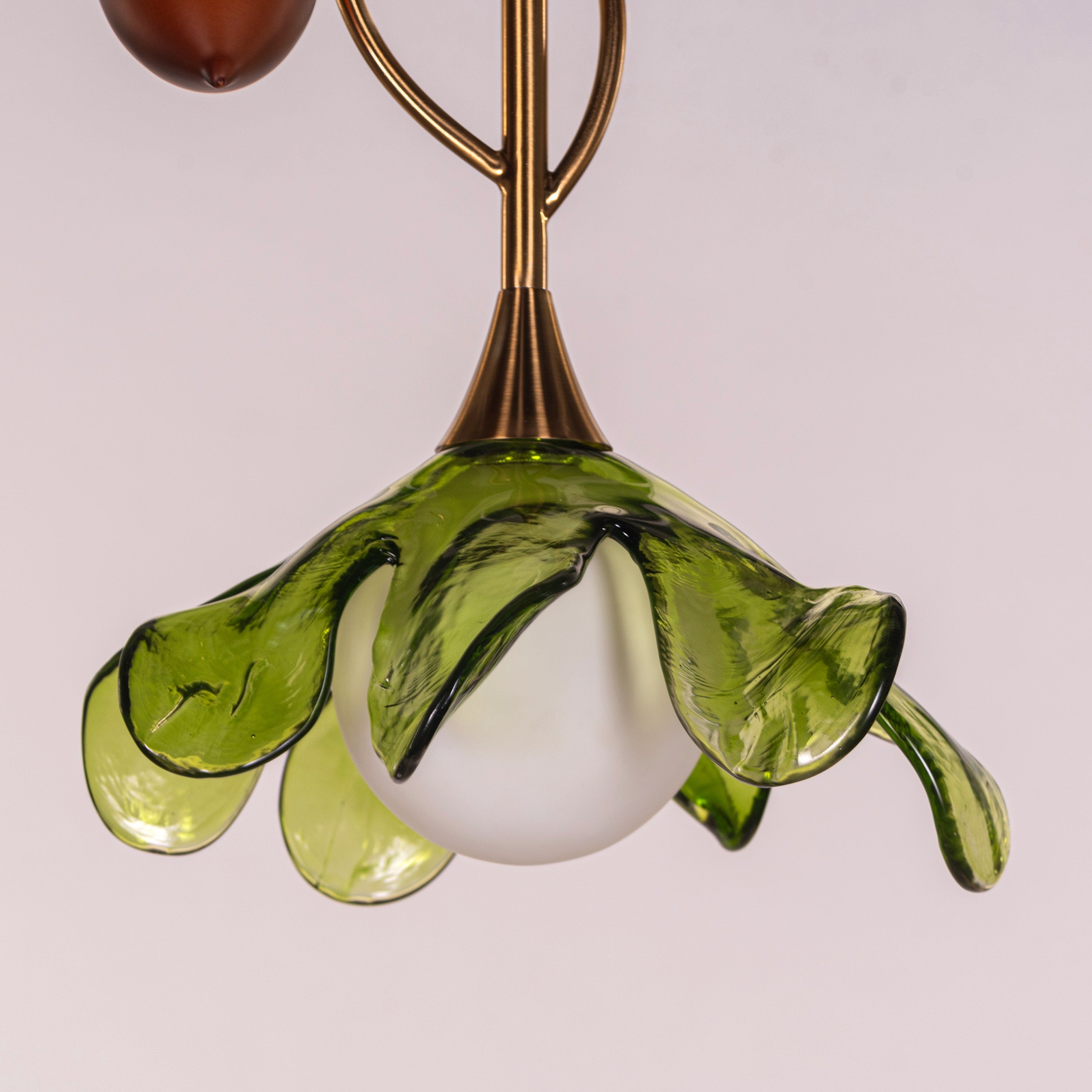Midori Blossom (Gold, Green & Amber) Tinted Glass Pendant Light