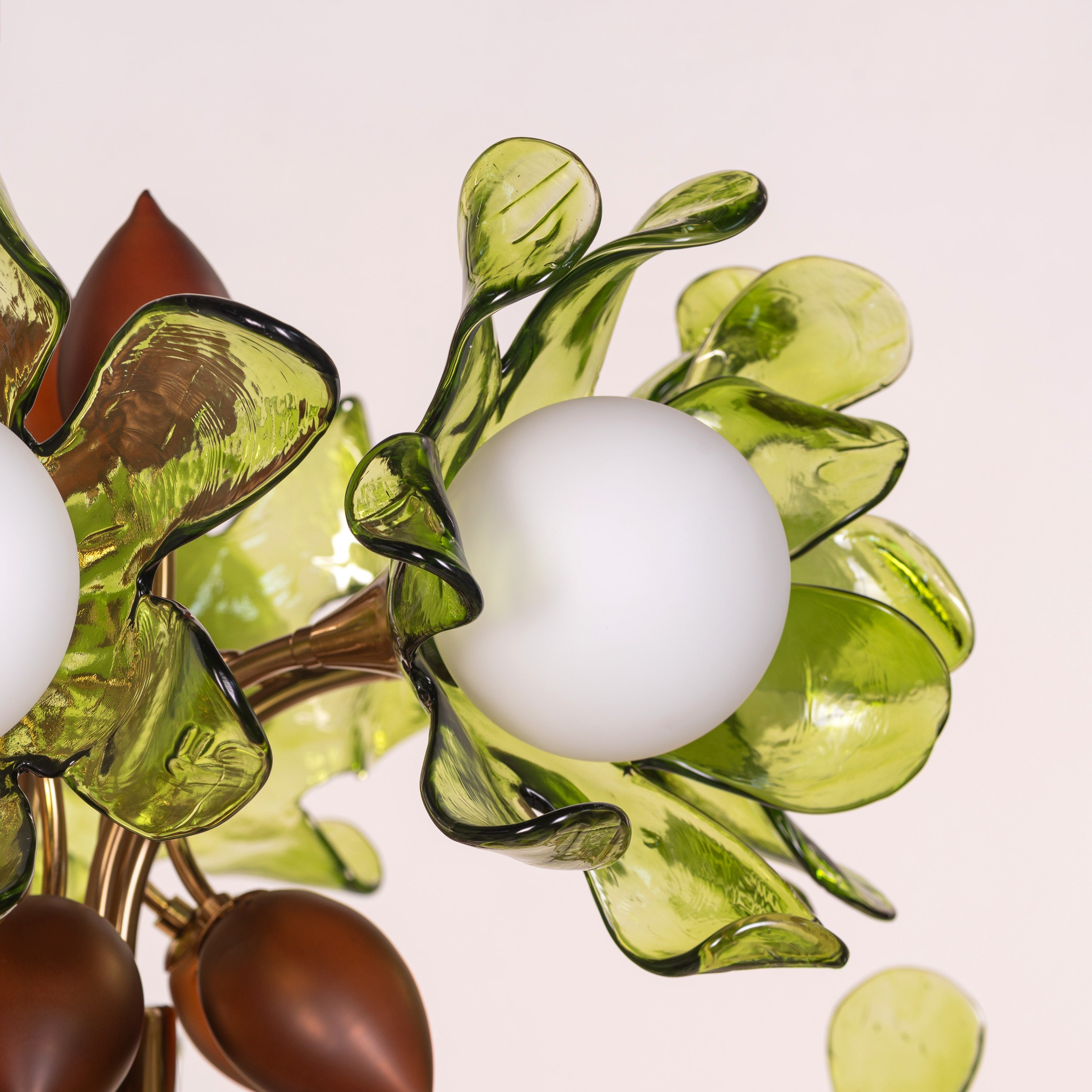 Midori Bouquet (Gold, Green & Amber) Tinted Glass Chandelier