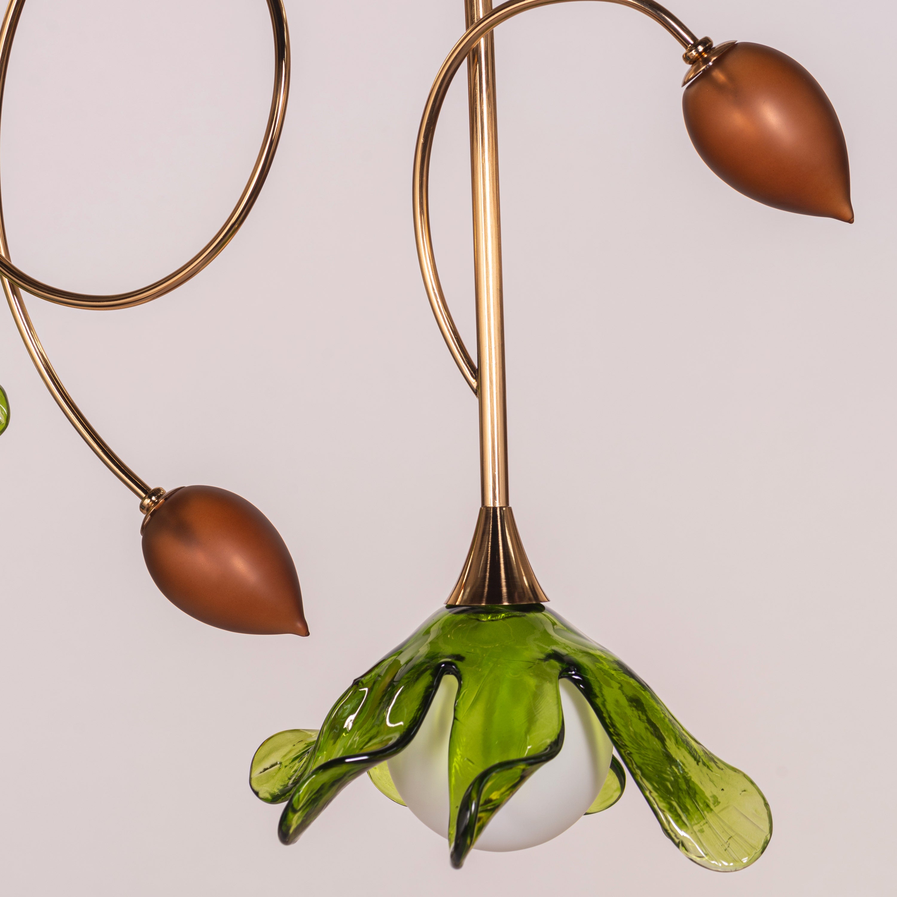 Midori Meadow (Gold, Green & Amber) Tinted Glass Chandelier